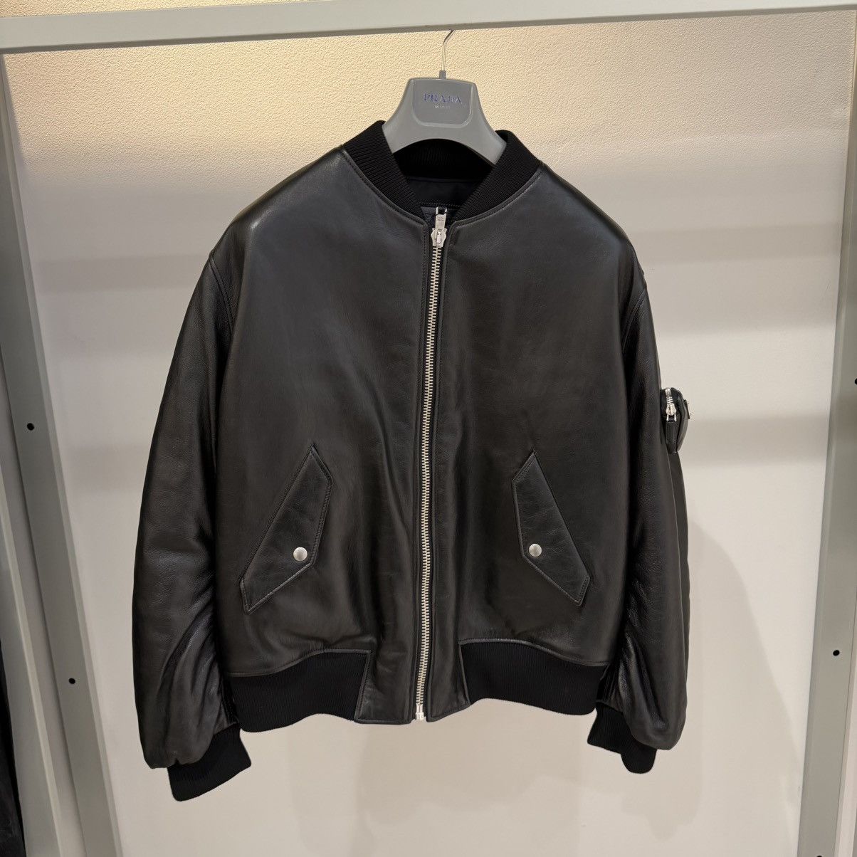 Prada Prada Nappa Leather Bomber Jacket Size US M / EU 48-50 / 2 - 1 Thumbnail