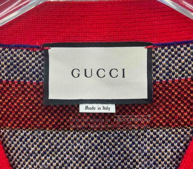 Gucci Gucci Blue and red colour block full print little bee knit Size L / US 10 / IT 46 - 3 Thumbnail