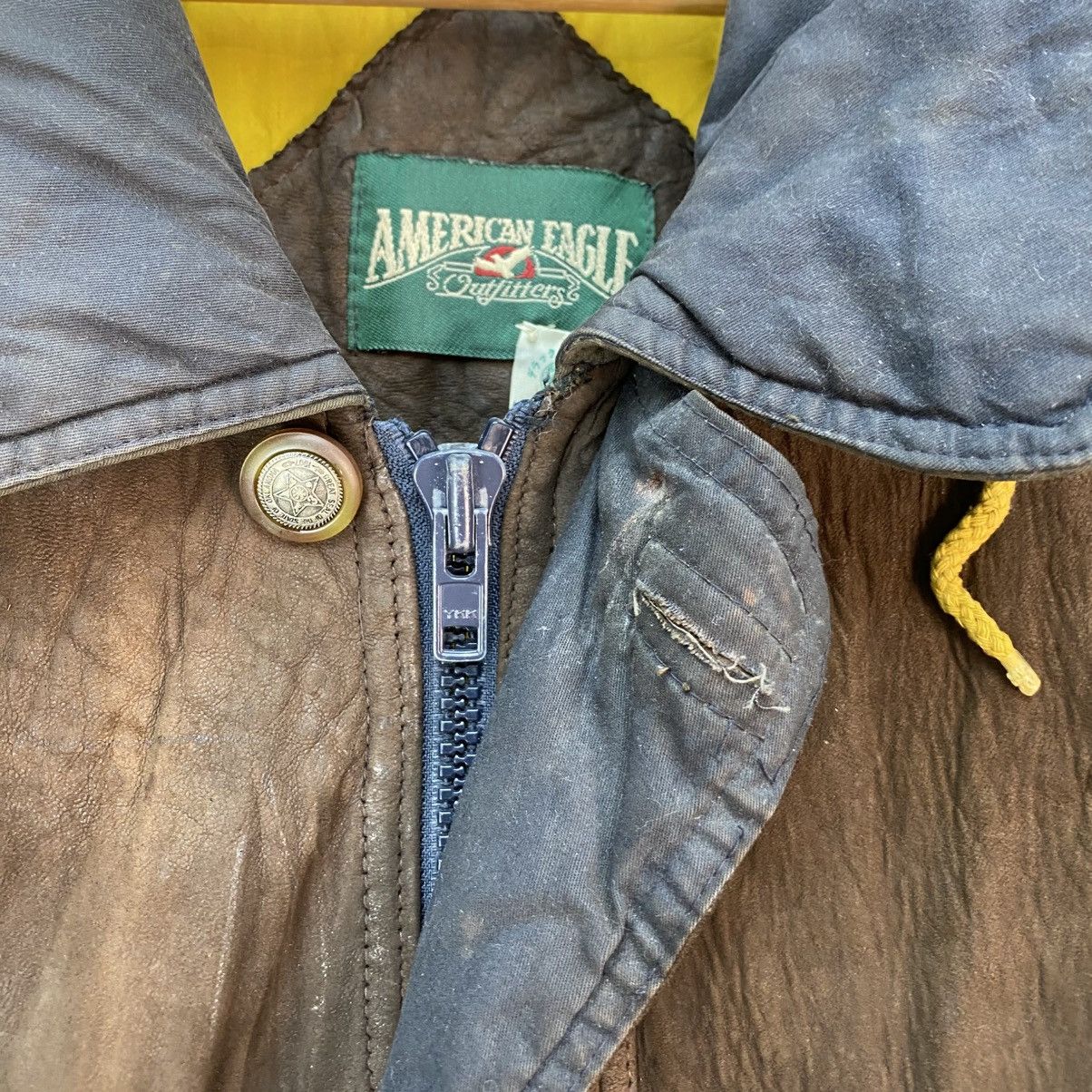 American Eagle Outfitters 🫶 vintage American Eagle brown leather Outdoor Jacket Size US L / EU 52-54 / 3 - 6 Thumbnail