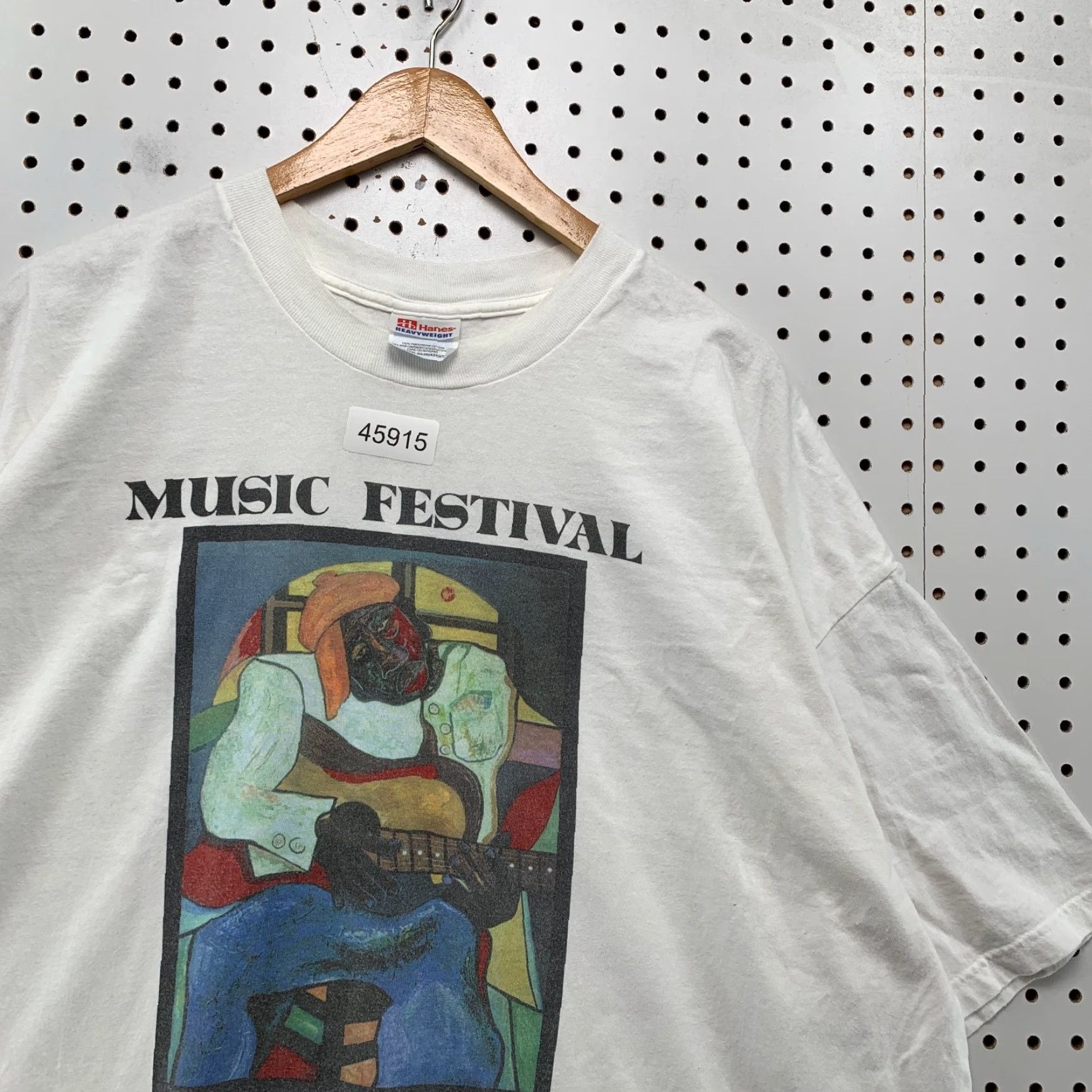 Hanes VINTAGE Beale St Memphis Music Festival Shirt Mens 3XL White Hanes Crew Neck T-Shirt Art Music Size US XXL / EU 58 / 5 - 7 Thumbnail
