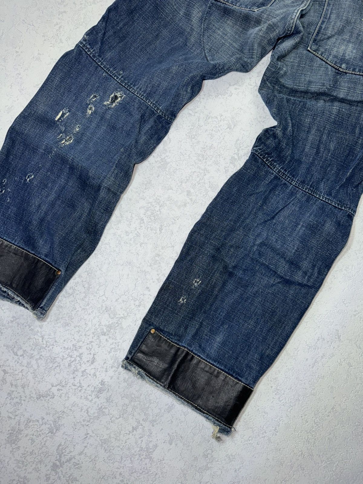 G-Star Vintage G Star Raw Elwood Workwear Distressed Jeans Leather Size US 31 - 12 Thumbnail
