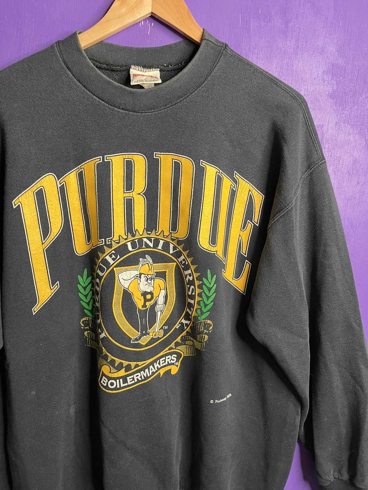Nutmeg × Vintage Vintage 90s Nutmeg Purdue boilermakers sweatshirt Size US XL / EU 56 / 4 - 3 Thumbnail
