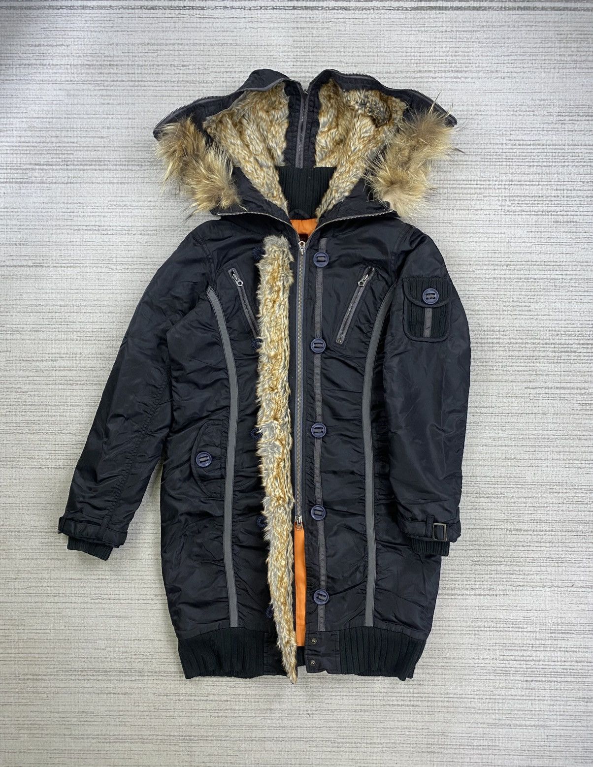 Avirex Vintage Avirex Air Station Faux Fur Hoodie Long Jacket Size US M / EU 48-50 / 2 - 8 Thumbnail