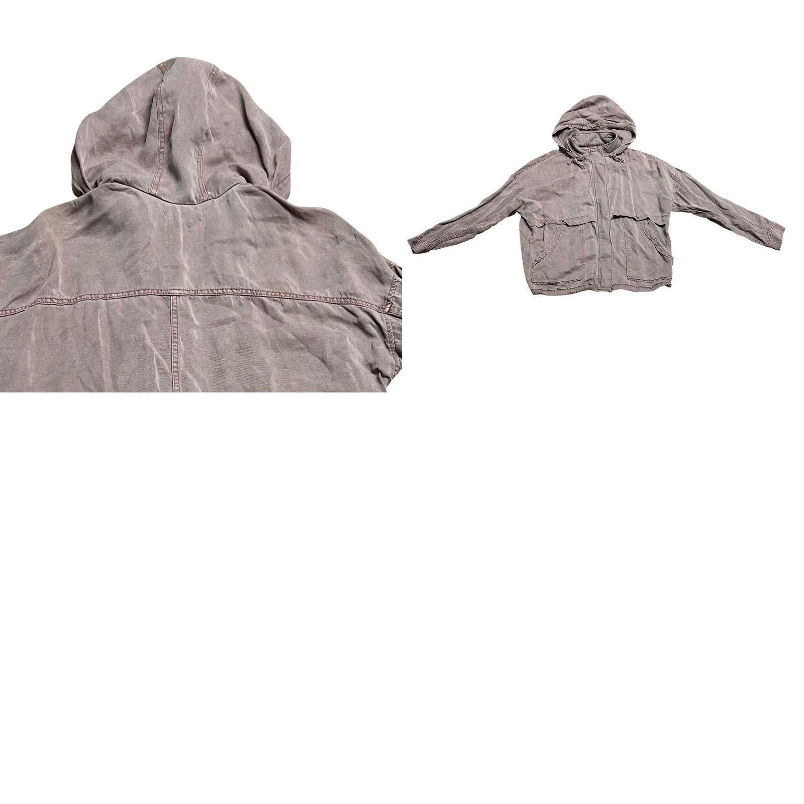 Lucky Brand Lucky Brand Brown Hooded Full Zip Jacket Women’s Large Distressed Sweater Size L / US 10 / IT 46 - 10 Thumbnail