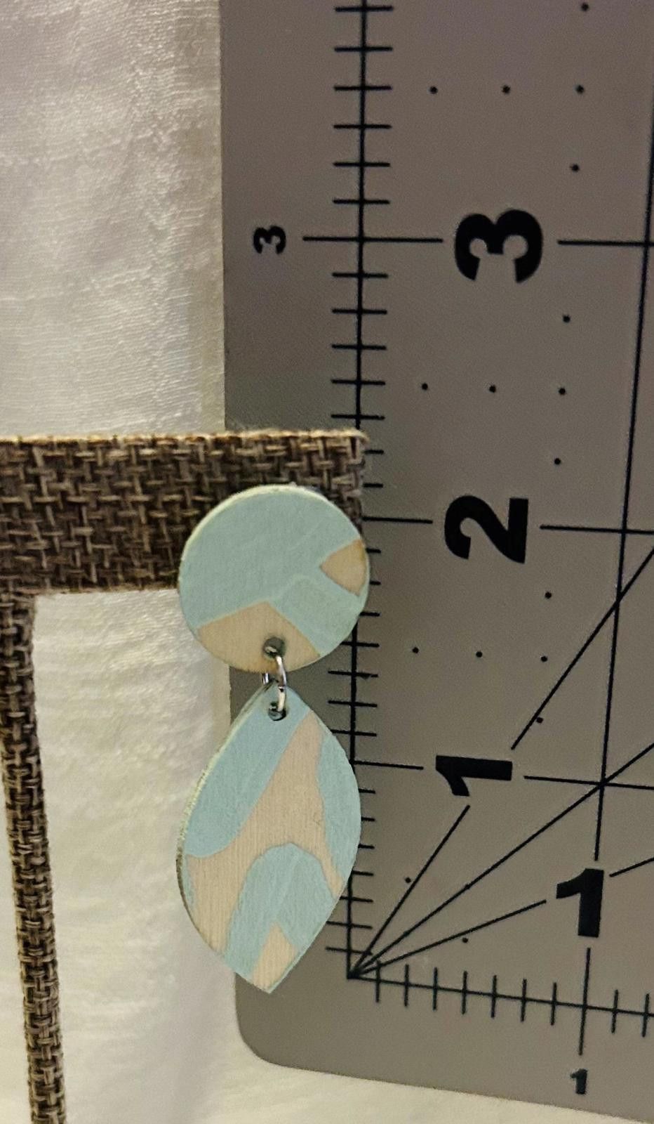 Designer Natural Wood with Soft Abstract Paint Stokes in Mint Green Size ONE SIZE - 2 Thumbnail