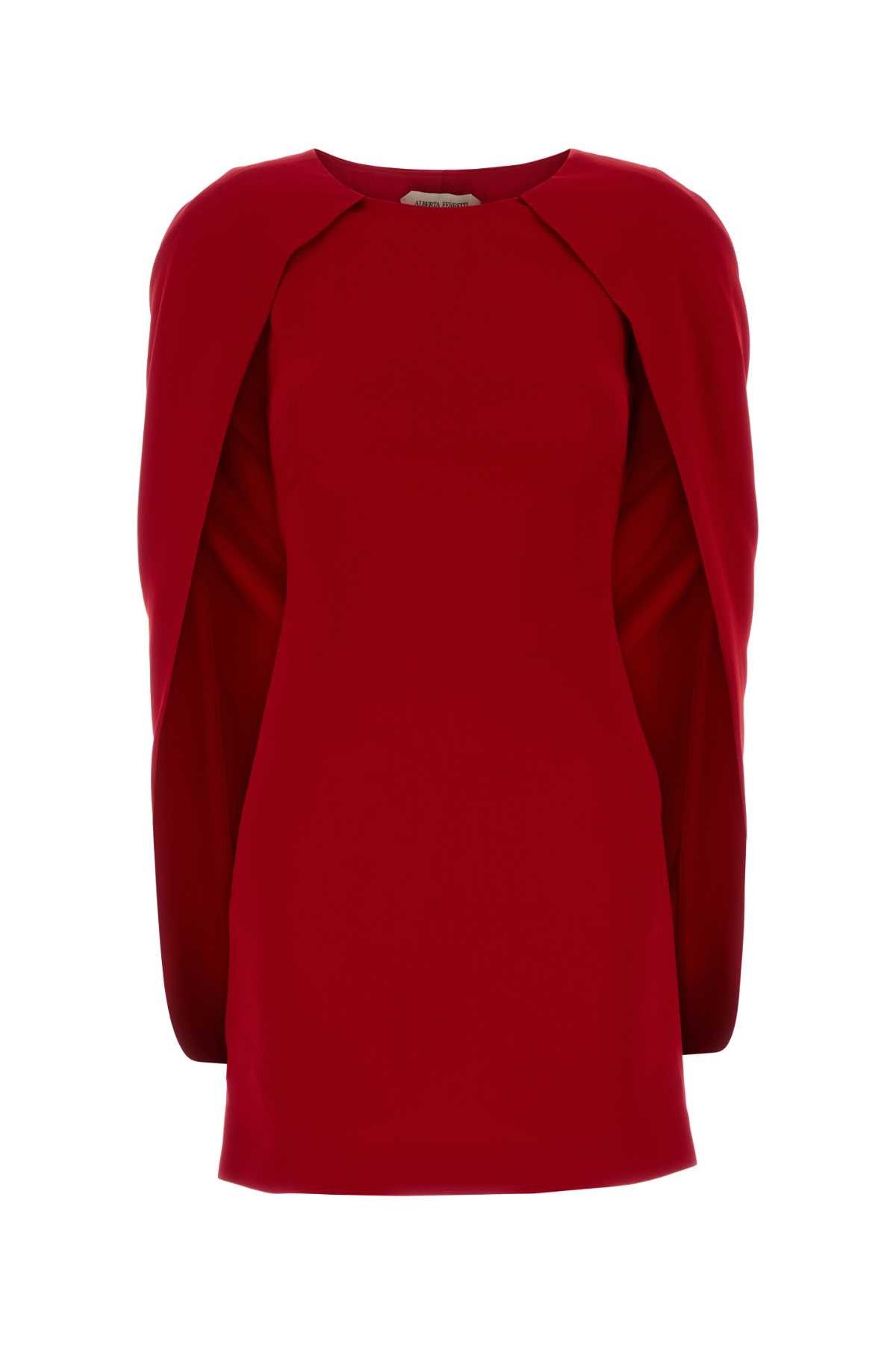 Alberta Ferretti Red Stretch Crepe Mini Dress Size S / US 4 / IT 40 - 1 Thumbnail