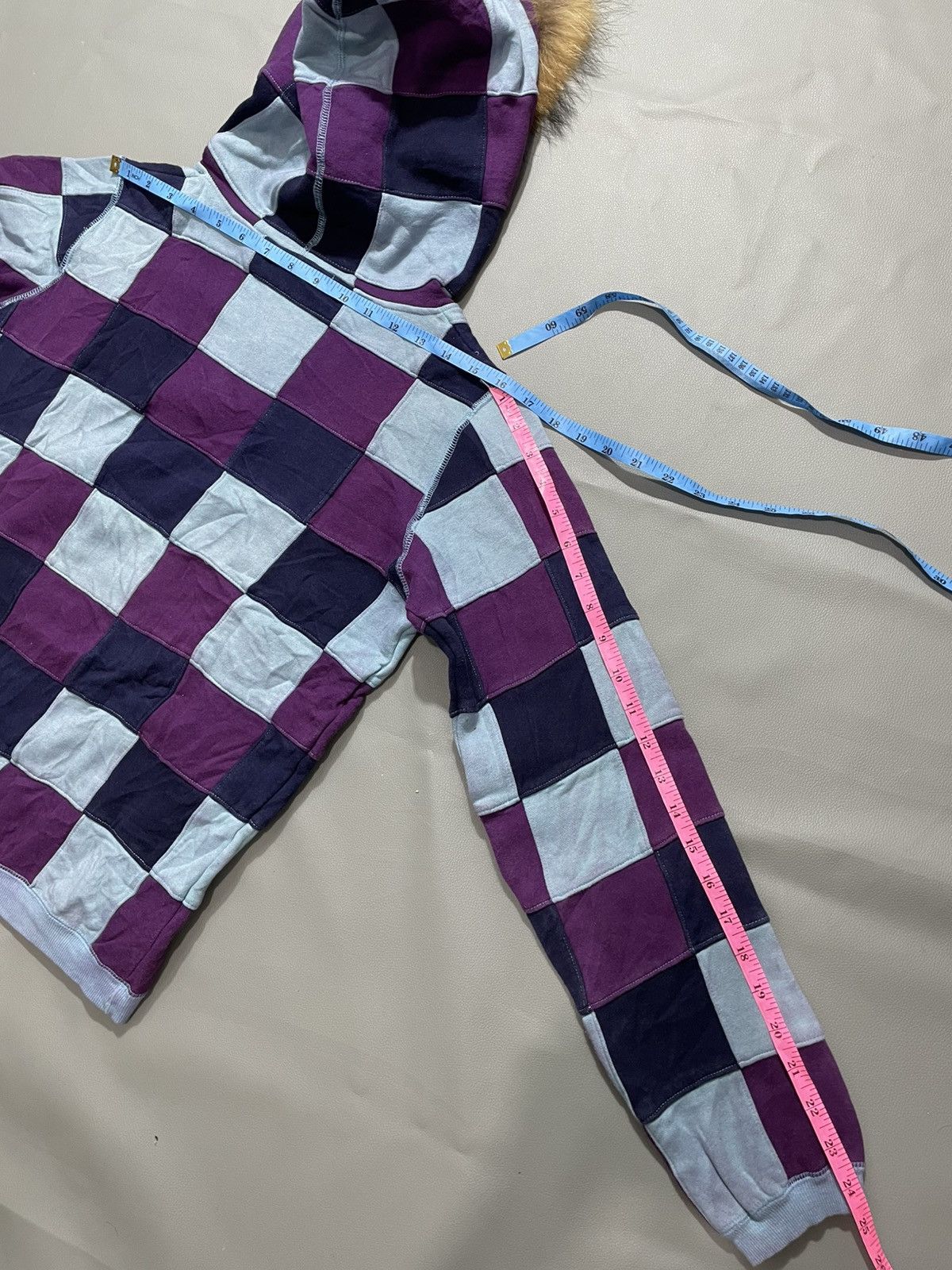 Japanese Brand Japanese Patchwork Fur Hoodie lgb ifsix punks style Size US M / EU 48-50 / 2 - 8 Thumbnail