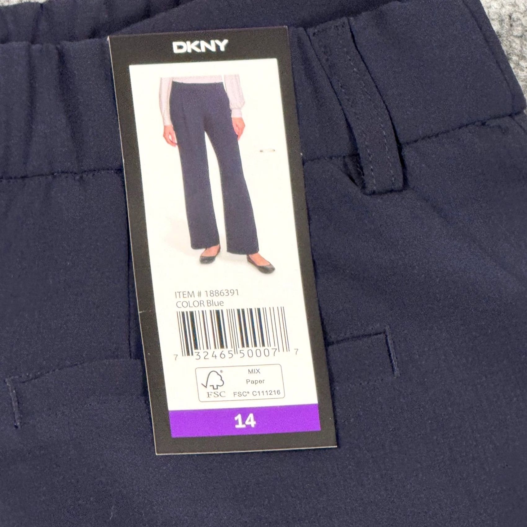 DKNY DKNY Women 14 Navy Blue Wide-Leg Dress Pants Career Workwear Office NWT Size 36" / US 14 / IT 50 - 2 Thumbnail