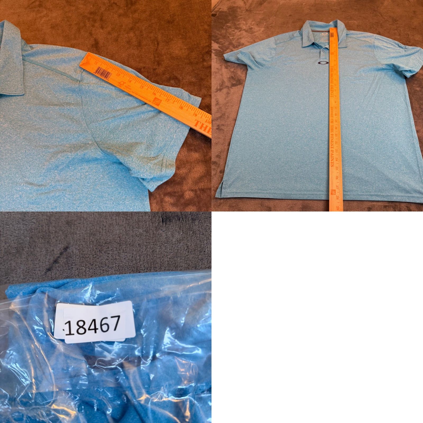 Oakley Oakley Polo Shirt Mens XL Blue Heathered Tailored Short Sleeve Golf Activewear Breathable Moisture Wicking Logo Size US XL / EU 56 / 4 - 8 Thumbnail