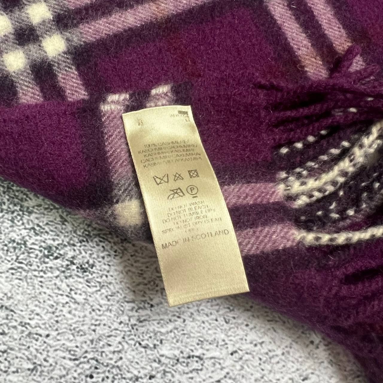 Burberry Burberry 100% Cashmere Scarf – Purple Size ONE SIZE - 4 Thumbnail