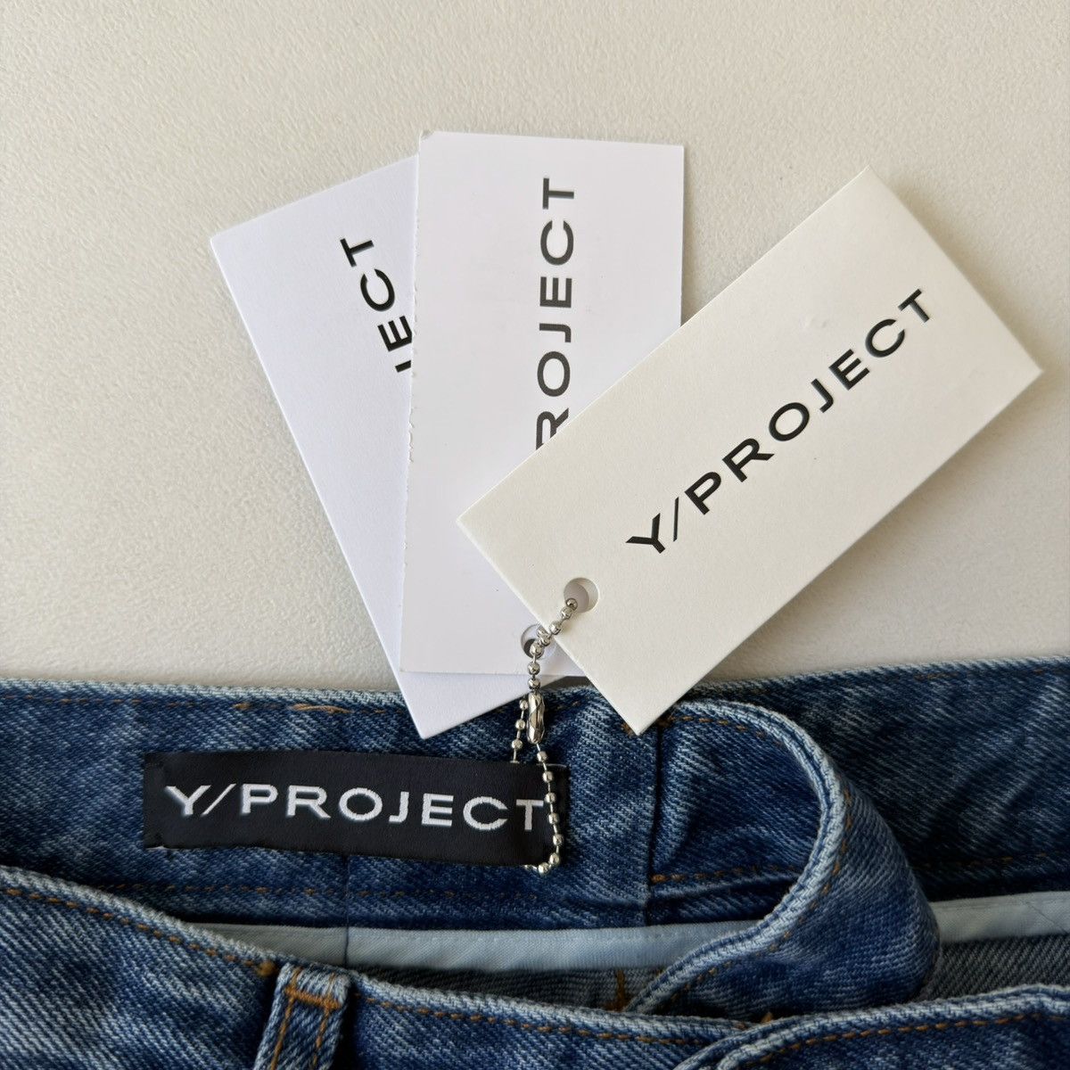 Y/Project A/W 23 ‘’Whiskers Mid Blue’ Washed Jeans Size US 32 / EU 48 - 8 Thumbnail