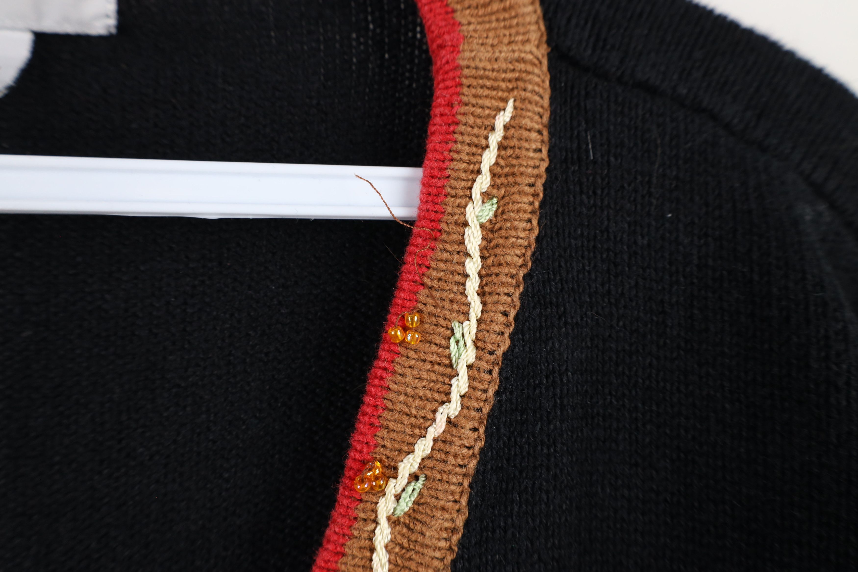 Vintage Vintage 90s Streetwear Embroidered Chicken Cardigan Sweater Size L / US 10 / IT 46 - 8 Thumbnail