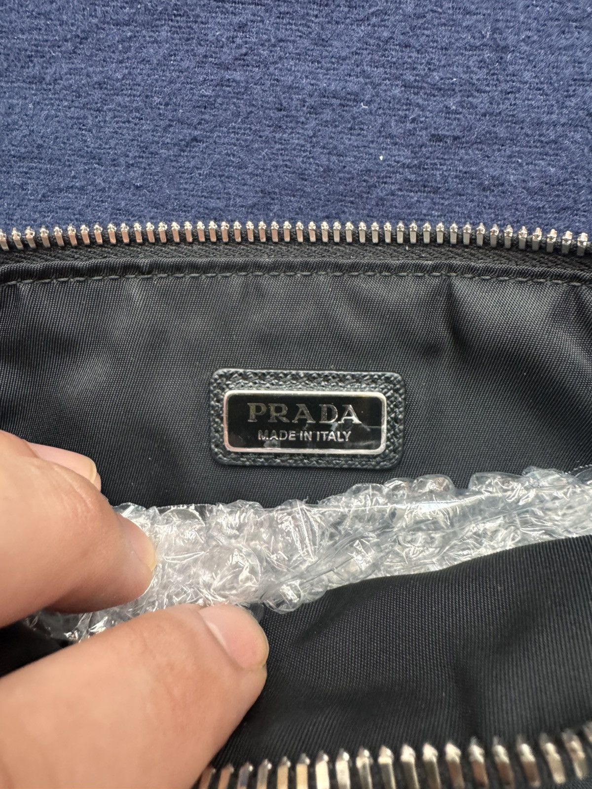 Prada Prada Re-Nylon & Saffiano Leather Pouch Black Size ONE SIZE - 14 Thumbnail