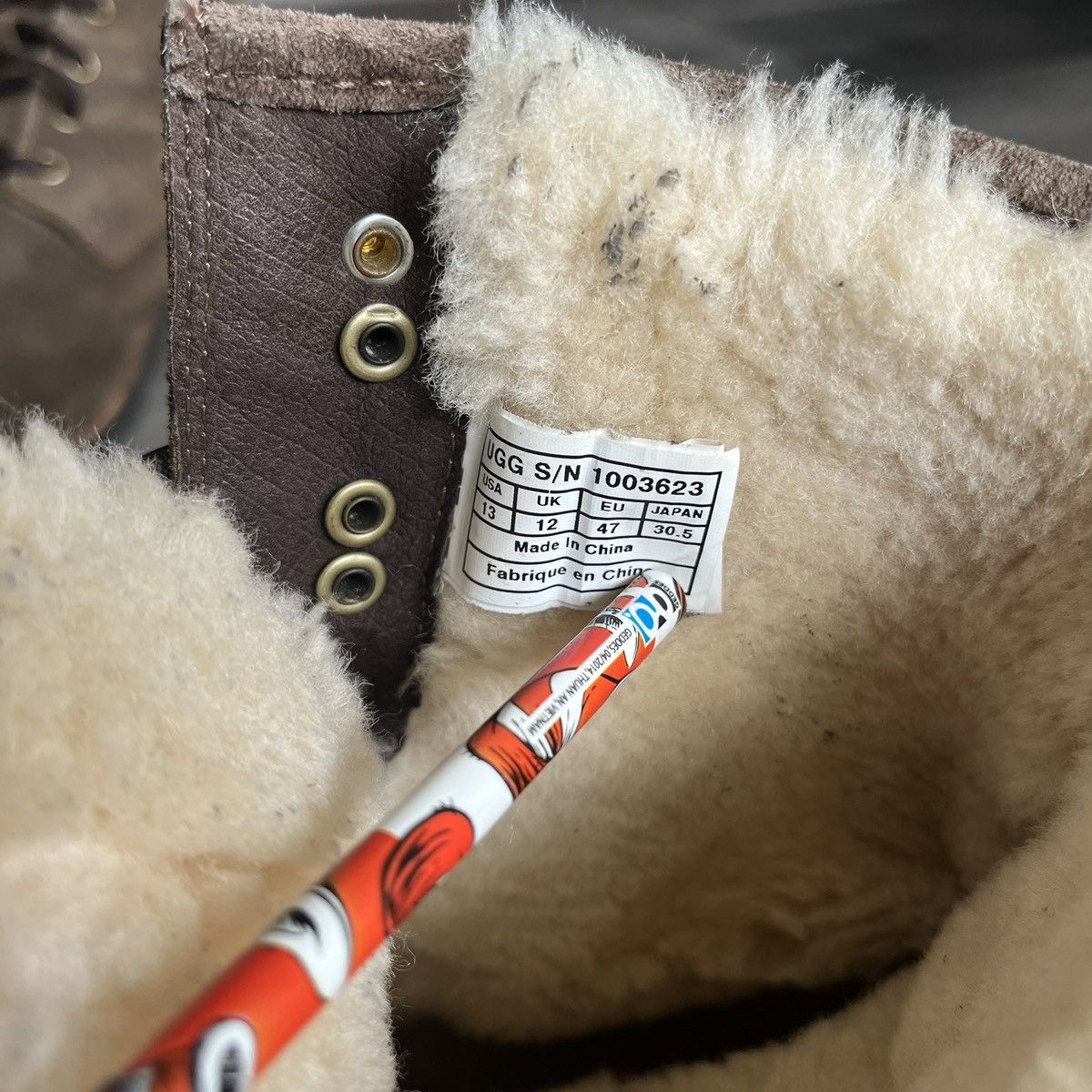 Ugg Ugg Australia Hannen Shearling Sheepskin Leather Boots Brown Size US 13 / EU 46 - 8 Thumbnail