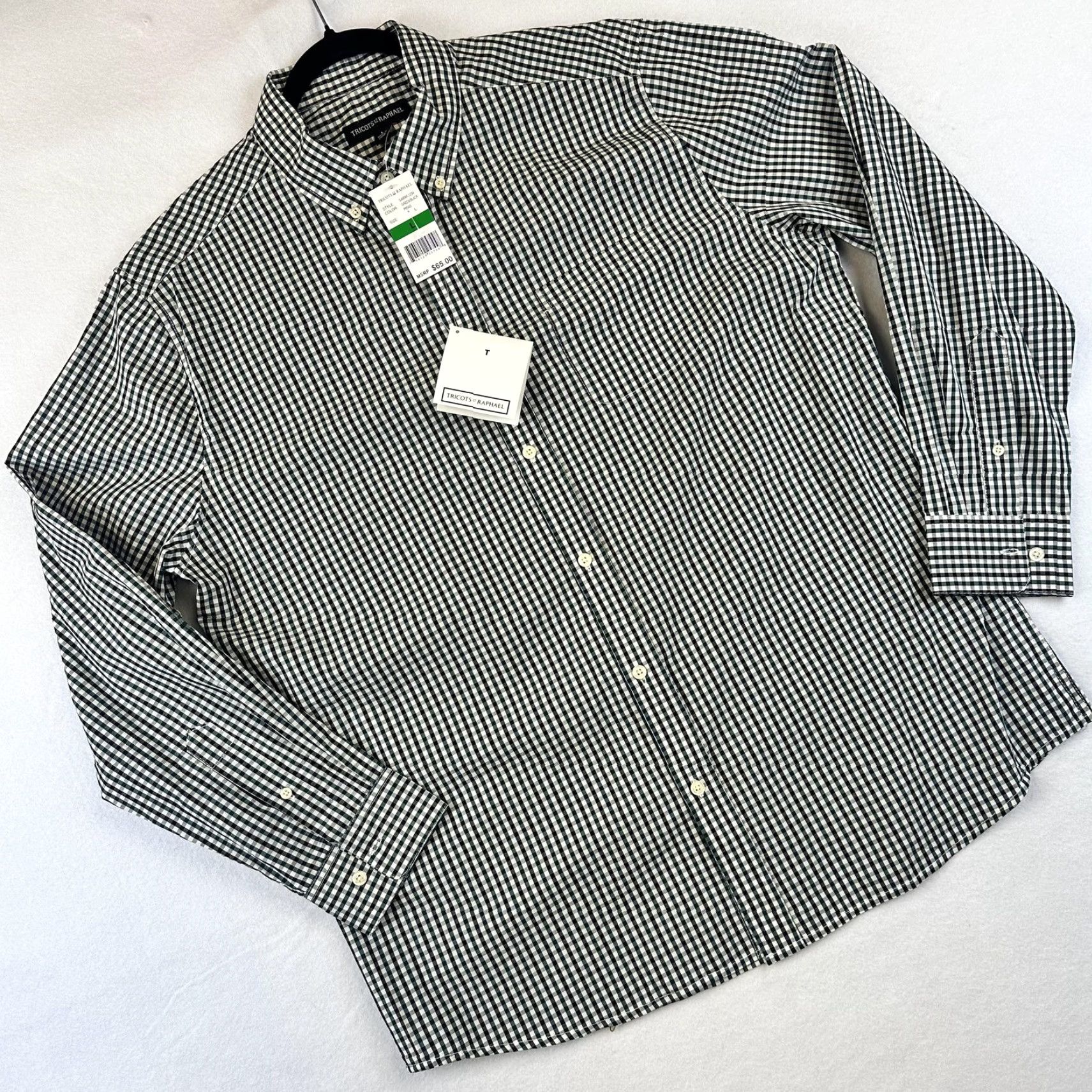 Vintage Tricots St Raphael Shirt Mens Large Green Black Check Button Down Casual New Size US L / EU 52-54 / 3 - 2 Thumbnail