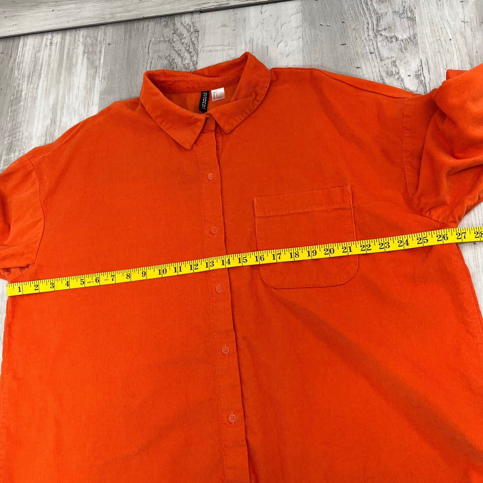 Divided Divided Orange Corduroy Long Sleeve Button Down Shirt Size US L / EU 52-54 / 3 - 10 Thumbnail