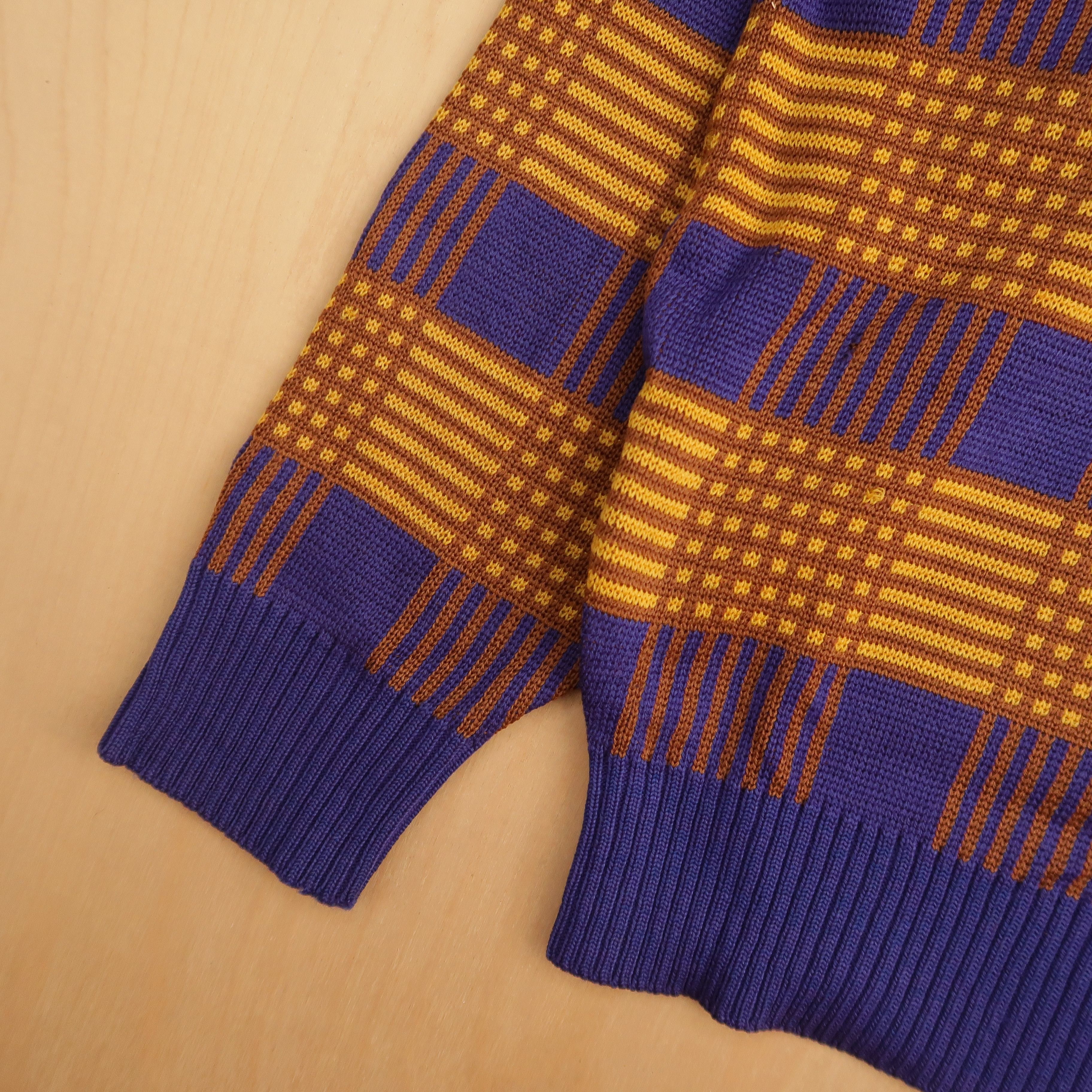 Christian Dior Monsieur Christian Dior Psychedelic Plaid Distressed Knit Sweater Size US S / EU 44-46 / 1 - 8 Thumbnail