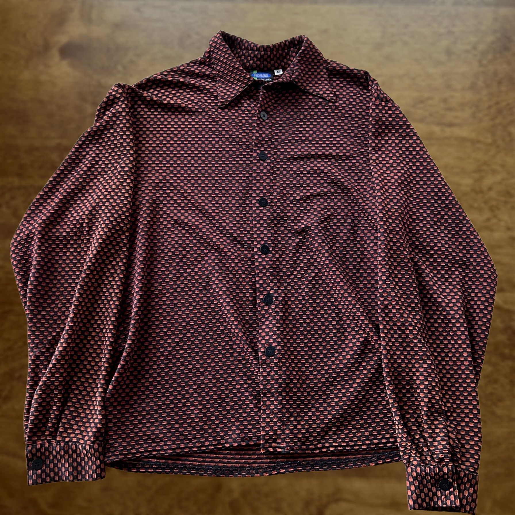 Vintage Positano Charles Lapson Shirt Mens Medium Red Geometric Button-Up Vintage 90s Size US M / EU 48-50 / 2 - 1 Thumbnail