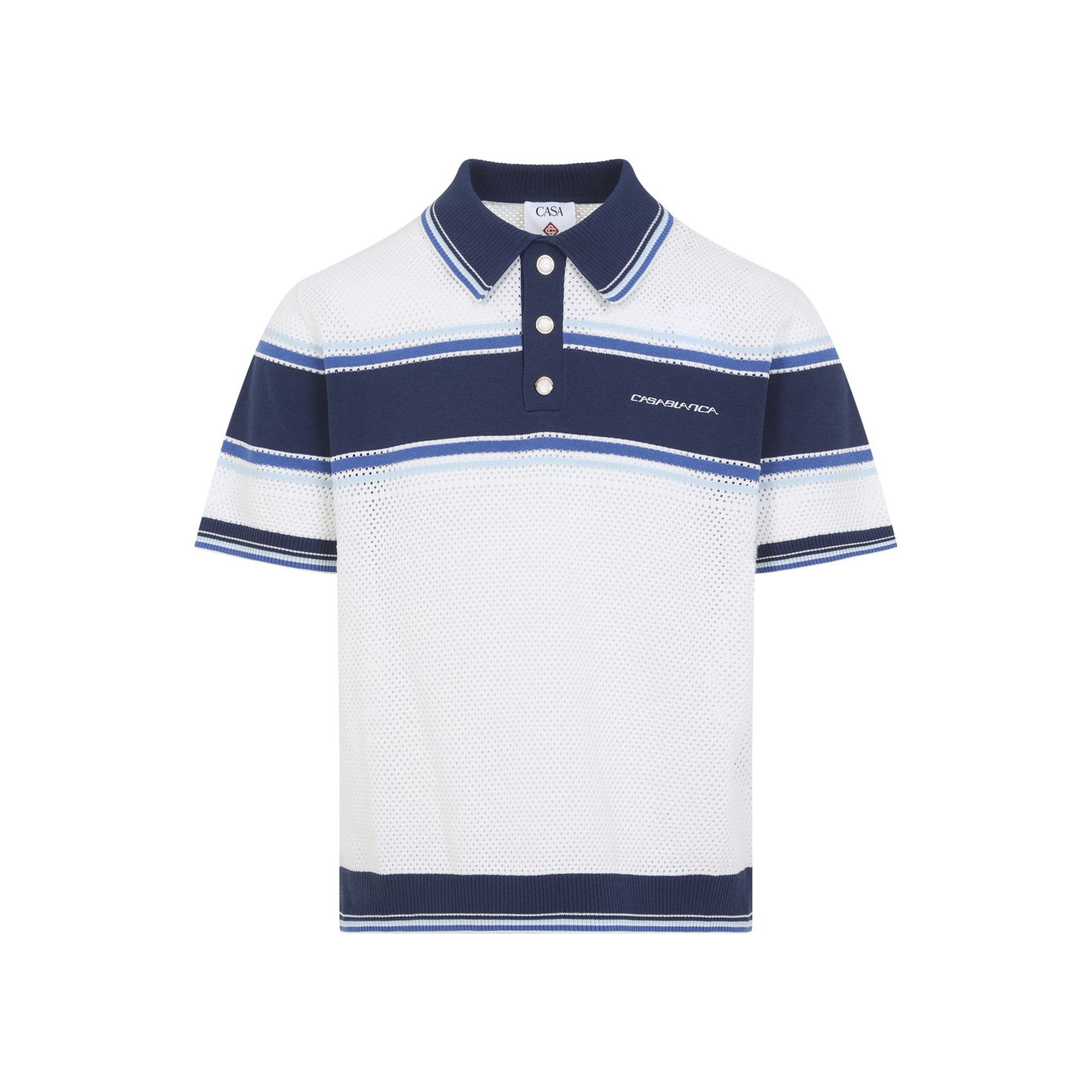 Casablanca Casablanca Mesh Stripe Polo Size US L / EU 52-54 / 3 - 1 Thumbnail