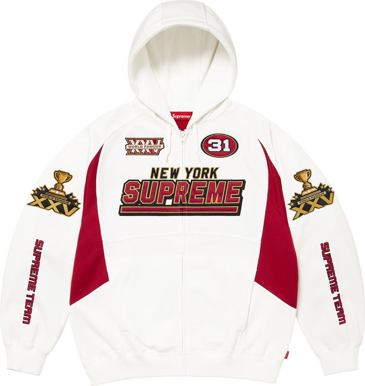 Supreme Supreme Football Zip Up Hooded Sweatshirt White XXL Size US XXL / EU 58 / 5 - 1 Preview
