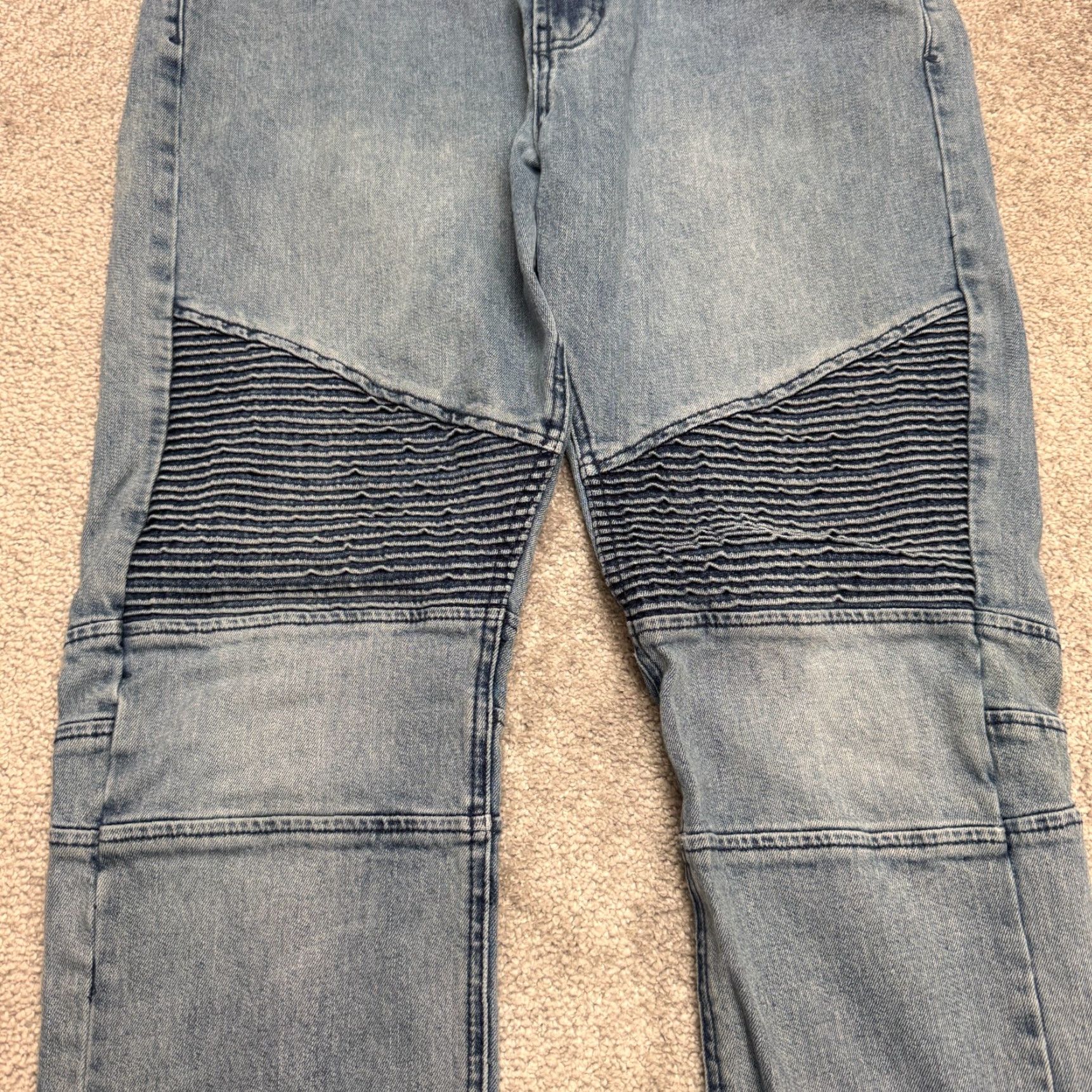 Denime Bullhead Jeans Mens 36 Blue Light Wash Stretch Skinny Moto Stacked Streetwear Biker Size US 36 / EU 52 - 7 Thumbnail