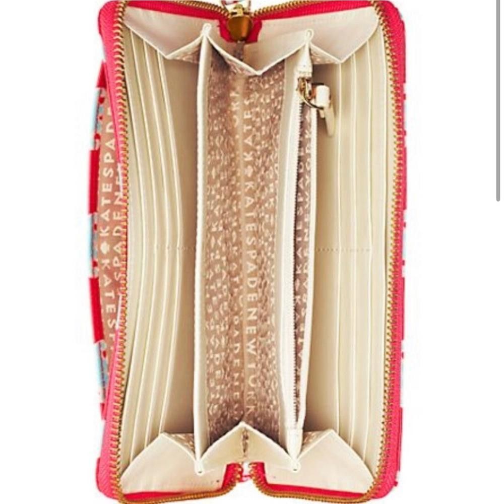 Kate Spade Kate Spade Neda Daycation Wallet Coral Red Turquoise Blue Size ONE SIZE - 2 Thumbnail