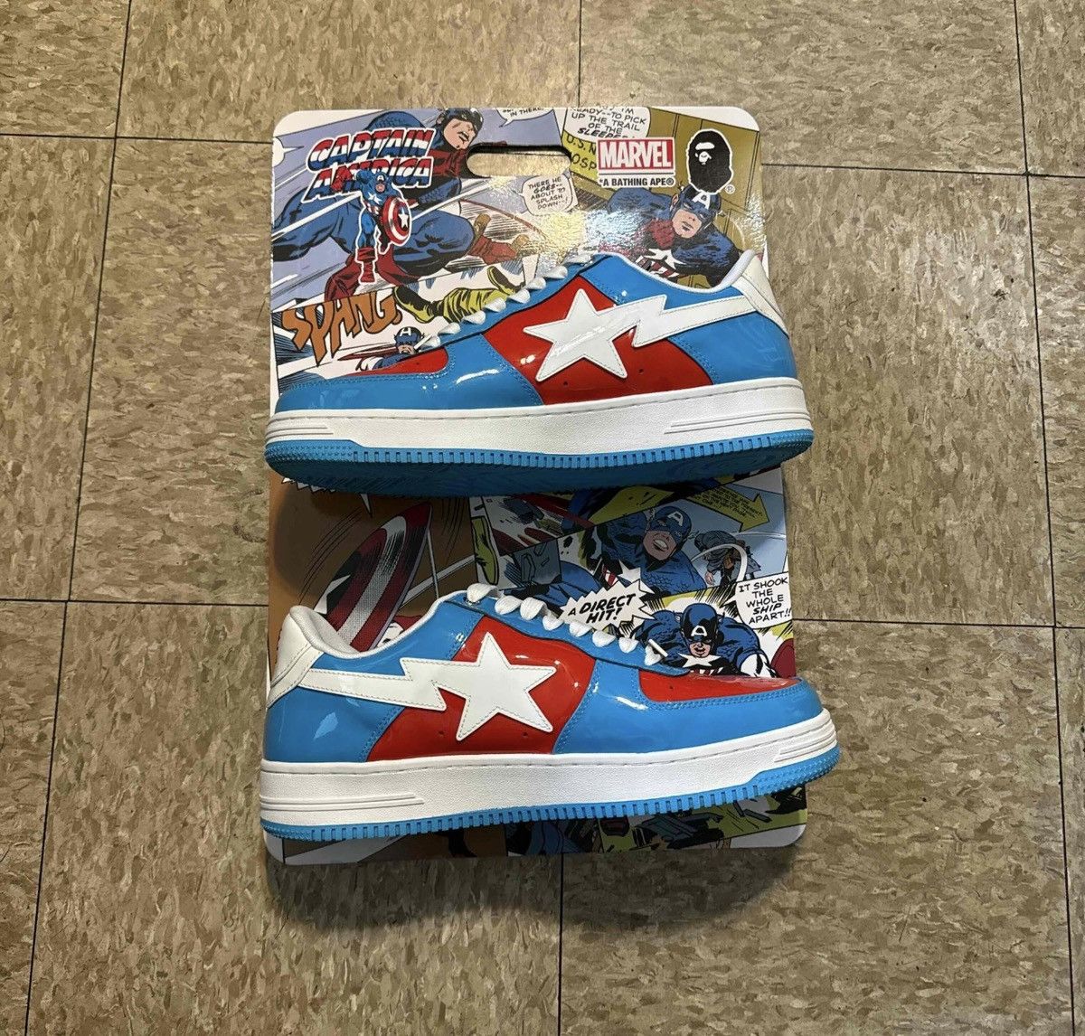 Bape × Marvel Comics Bape X Marvel Captain America Bapestas Sz-12 Size US 12 / EU 45 - 2 Thumbnail