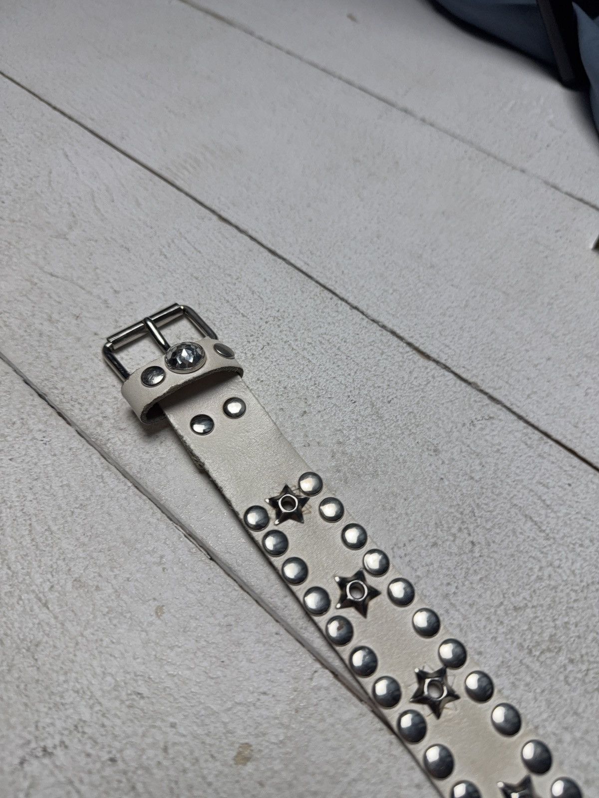 Hysteric Glamour Vintage Leather Belt Y2K Rhinestones Punk Metal Avant Garde Size ONE SIZE - 11 Thumbnail