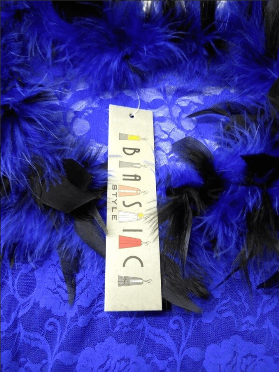 Japanese Brand Blue lace blouse with feathers sz S Size S / US 4 / IT 40 - 7 Thumbnail