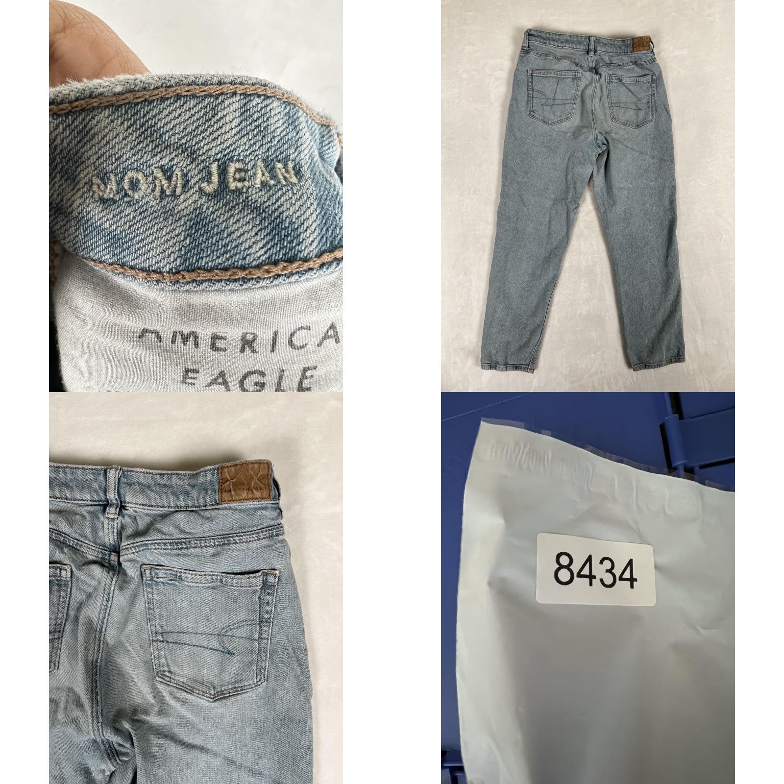 Vintage VINTAGE American Eagle Jeans Womens 8 Light Wash Mom Jean Strigid Blue Denim High Rise Womens Jeans Size 30" / US 8 / IT 44 - 8 Thumbnail