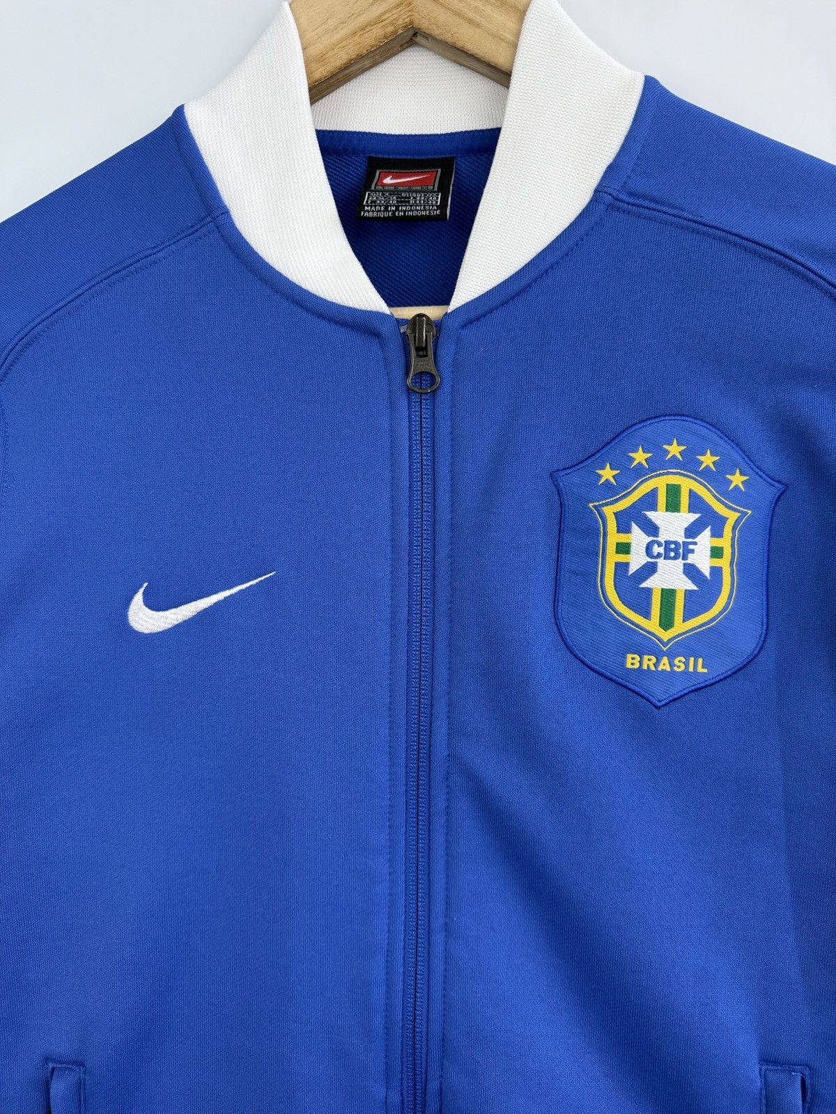 Nike 🇧🇷 Vintage 90s Nike Brazil Zip Hoodie Soccer Blokecore Y2K Size US S / EU 44-46 / 1 - 5 Thumbnail