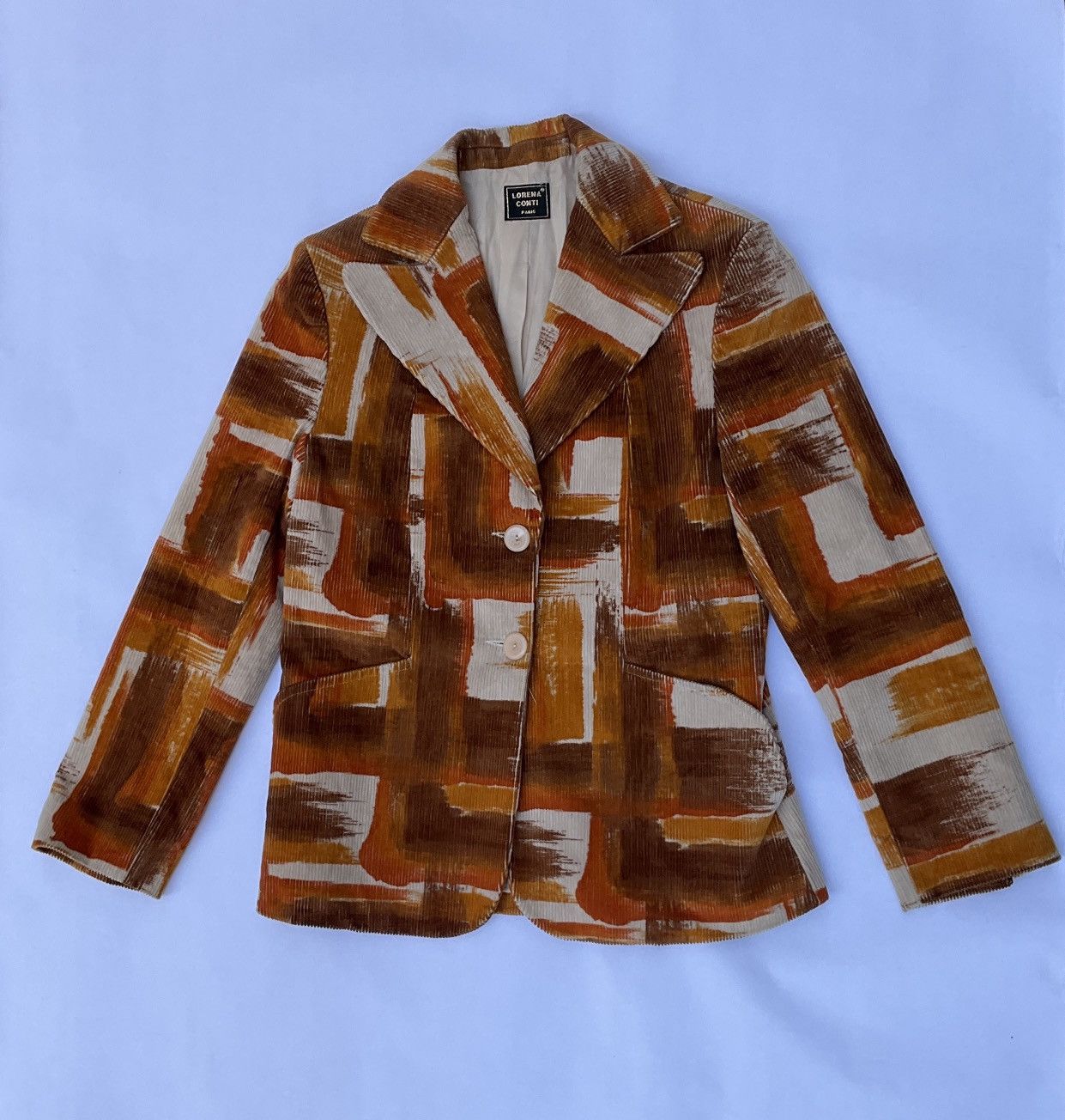 Vintage Vintage printed corduroy jacket Size S / US 4 / IT 40 - 6 Thumbnail