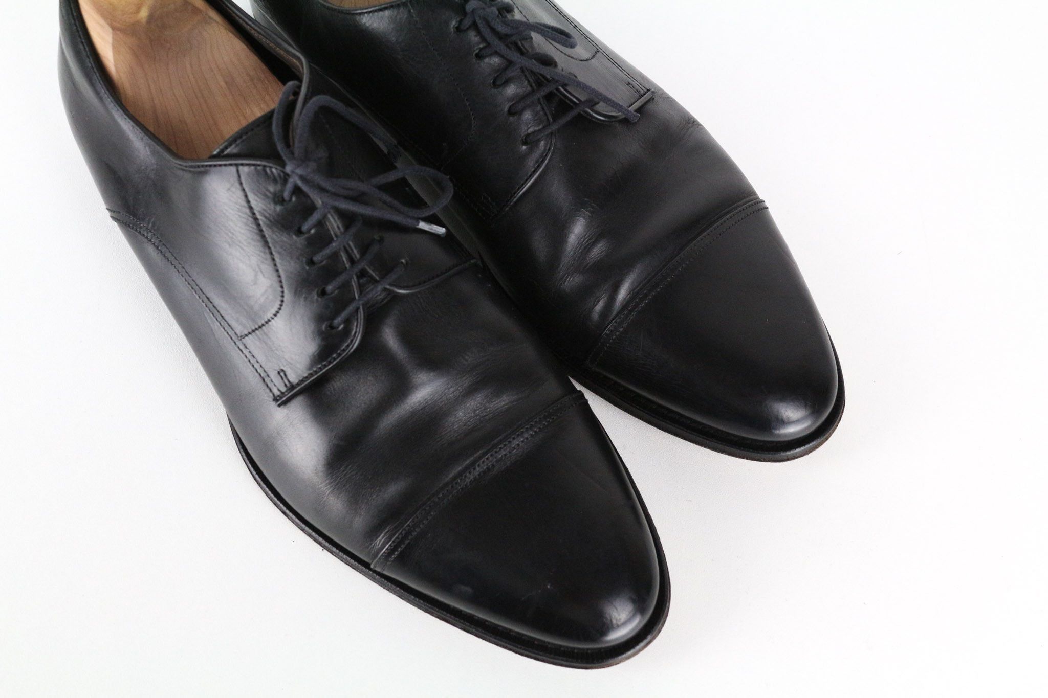 Suitsupply EU42.5 Black Leather Laced Low-Top 72741 Size US 9.5 / EU 42-43 - 7 Thumbnail