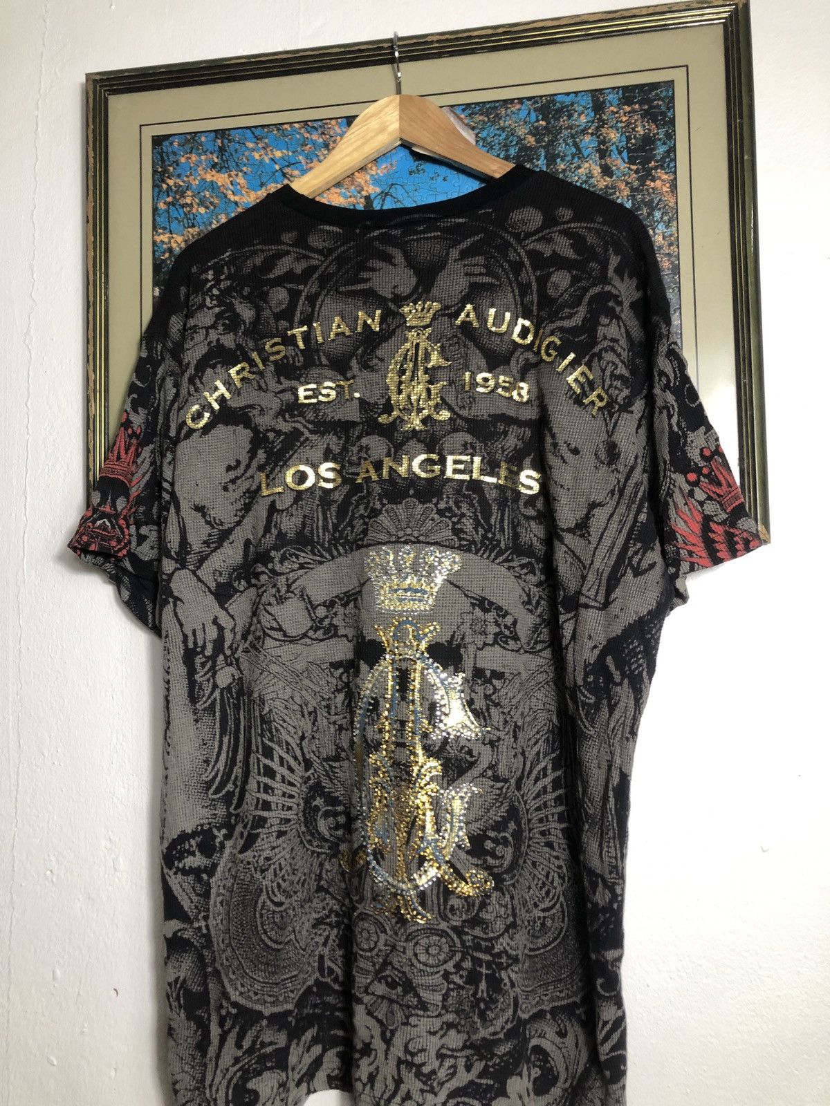 Christian Audigier × Ed Hardy Y2K Rare Christian Audigier Overprint Skull Tee Size US XL / EU 56 / 4 - 6 Thumbnail
