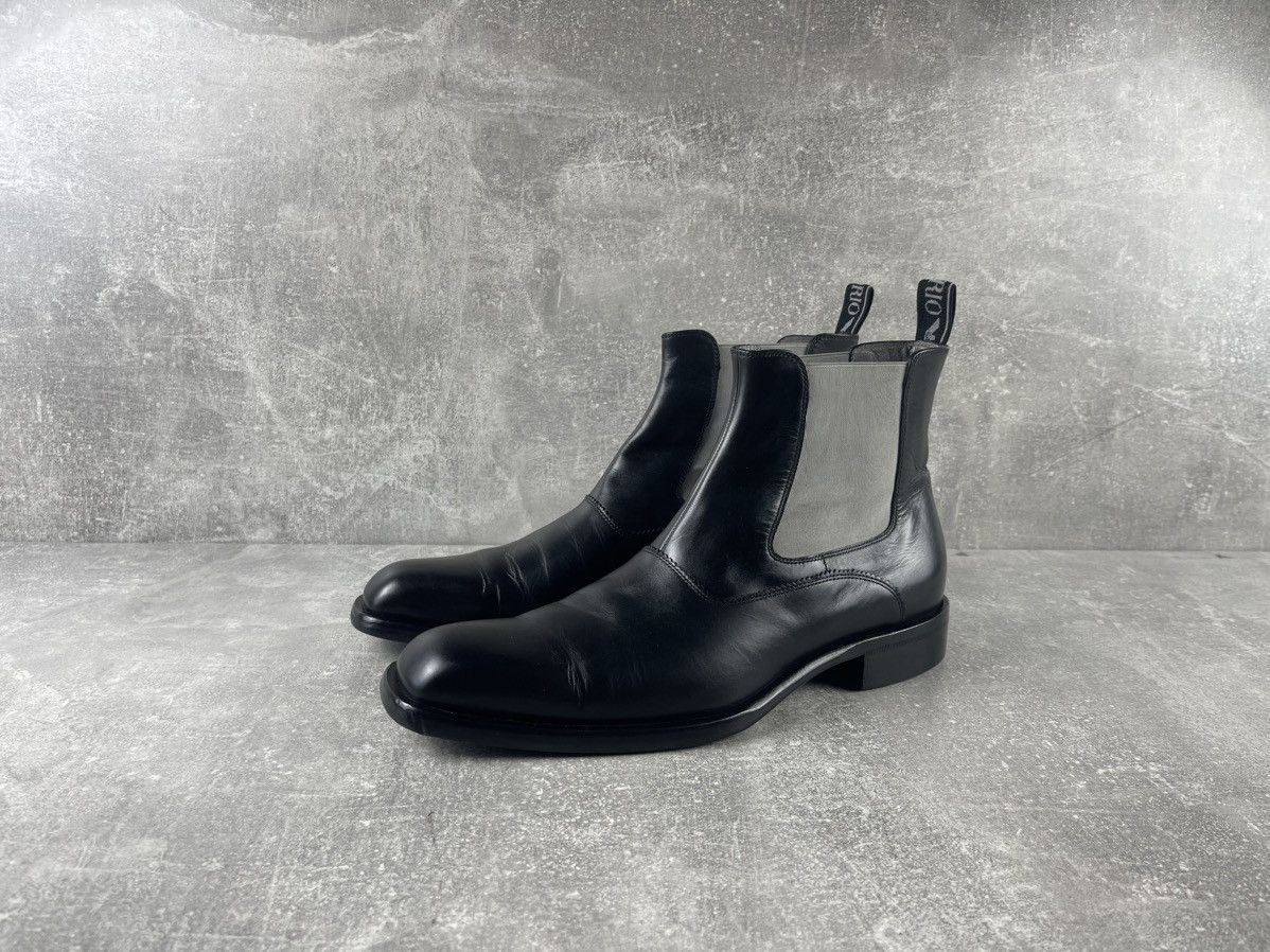 Emporio Armani Emporio Armani Avant Garde Chelsea Boots Black Leather Size US 10 / EU 43 - 1 Thumbnail