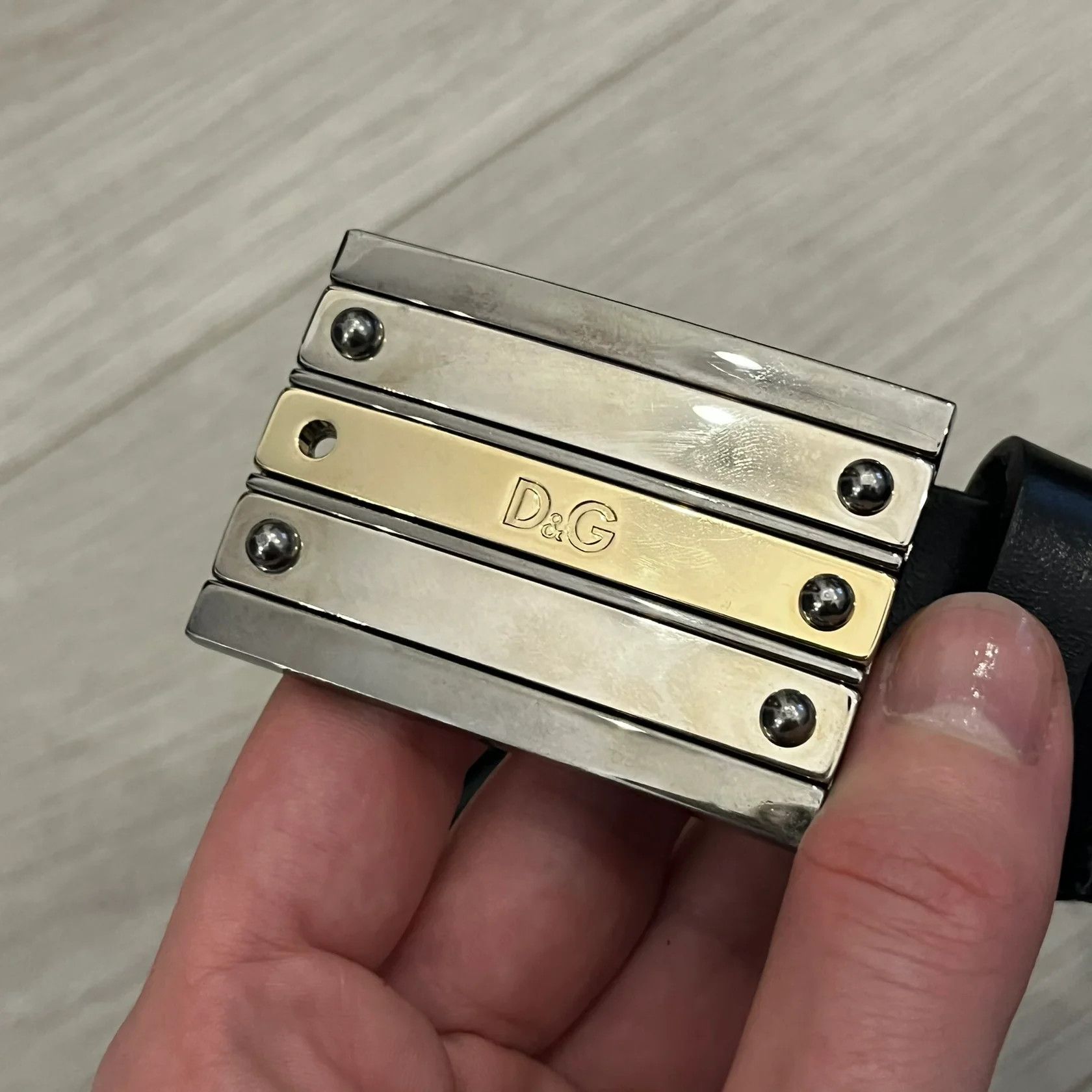 Dolce & Gabbana Dolce & Gabbana 2000's Silver/Gold Bars Belt Size ONE SIZE - 2 Thumbnail