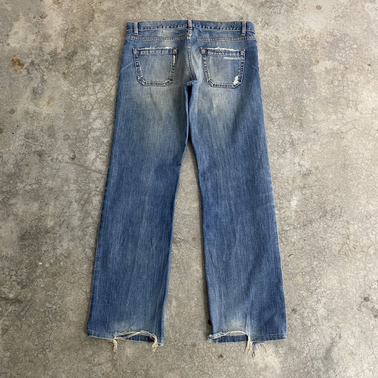 Prada 2000’s Prada Washed Blue Heel Bite Jeans Size US 34 / EU 50 - 13 Thumbnail