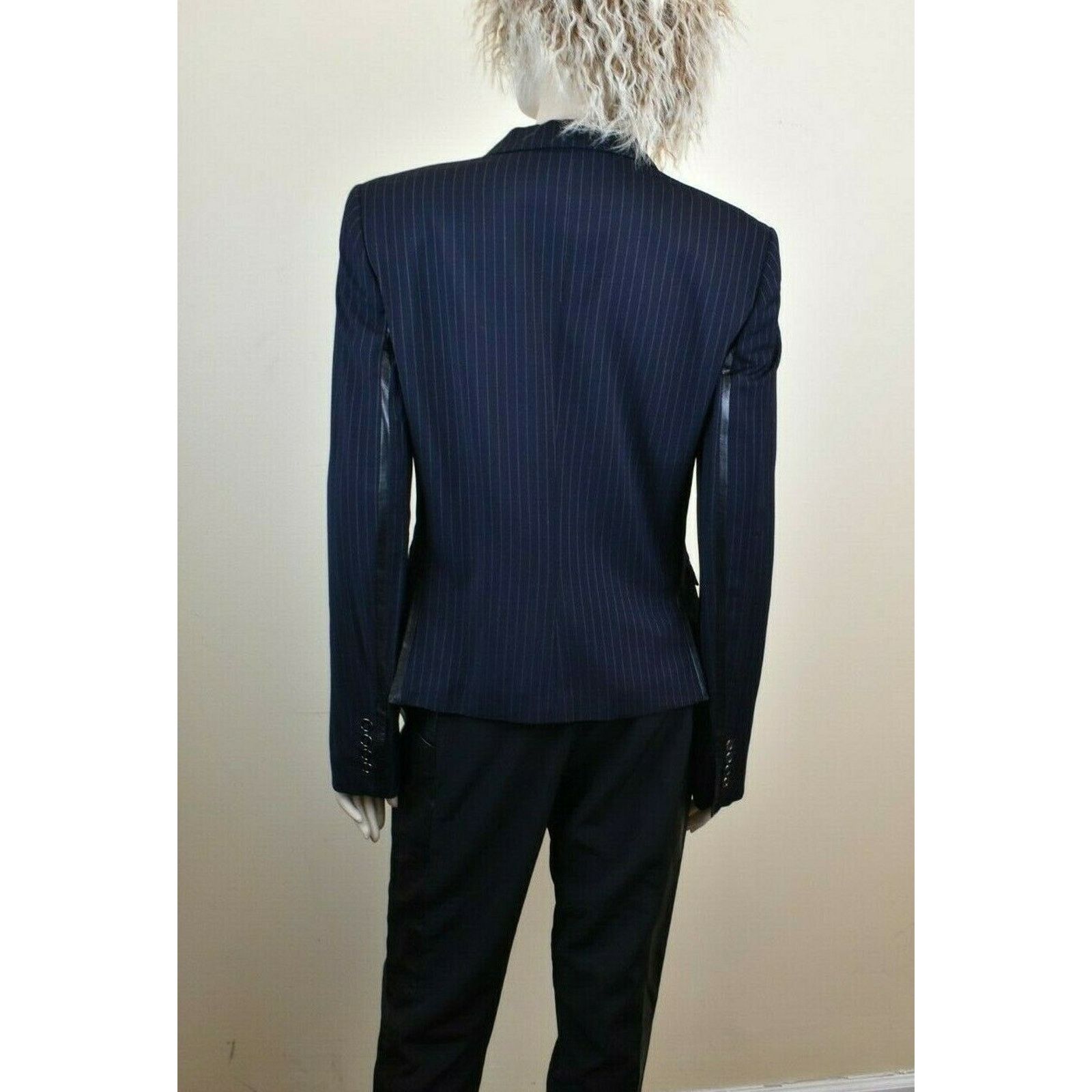 Dolce & Gabbana DOLCE GABBANA DARK NAVY STRIPE WOOL BUTTON BLAZER 50 US 16 Size XXL / US 16-18 / IT 52-54 - 6 Thumbnail