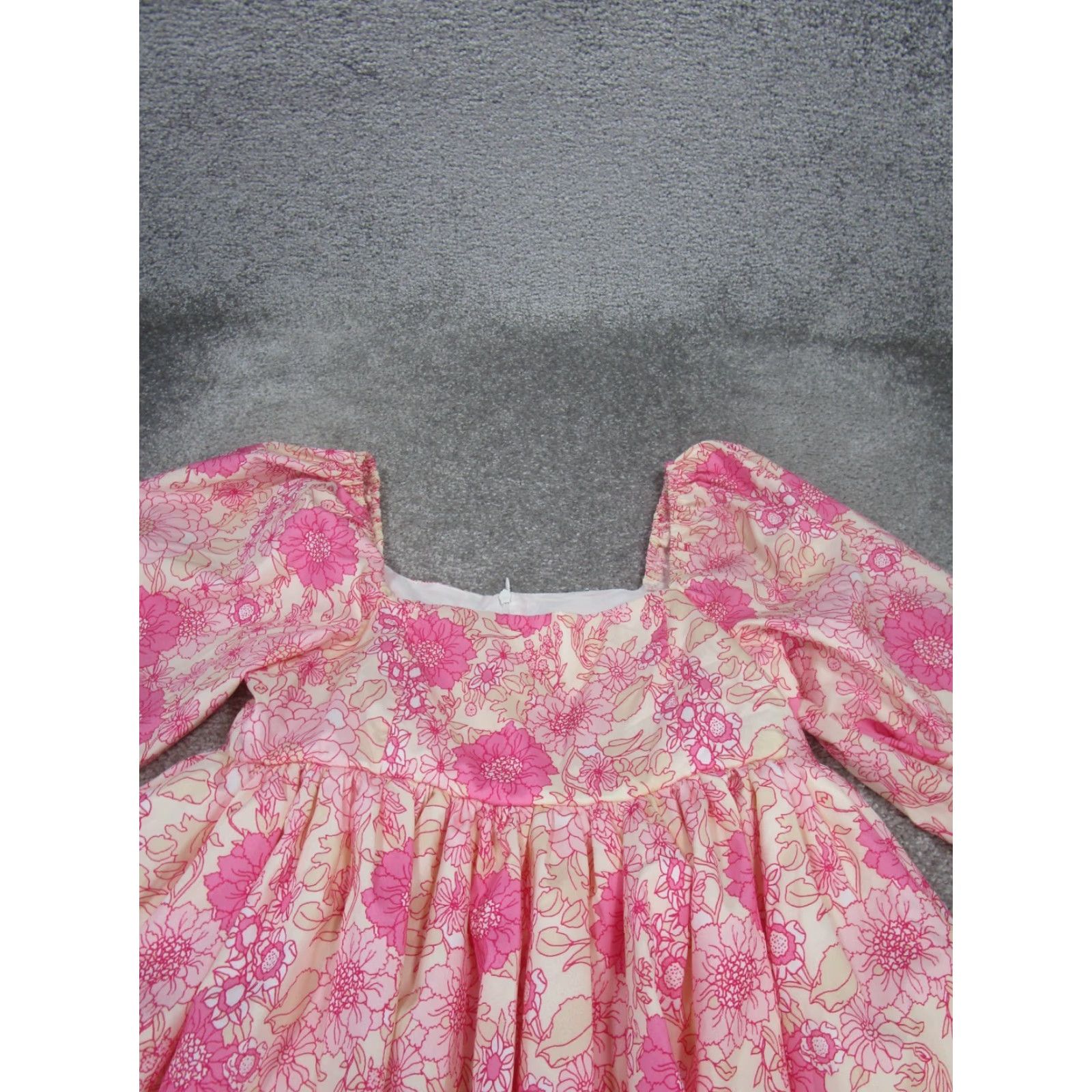 Vintage LOOK SKY Look Sky Mini Dress Womens S Pink Floral Square Neck Puff Sleeve NEW Size S / US 4 / IT 40 - 2 Thumbnail