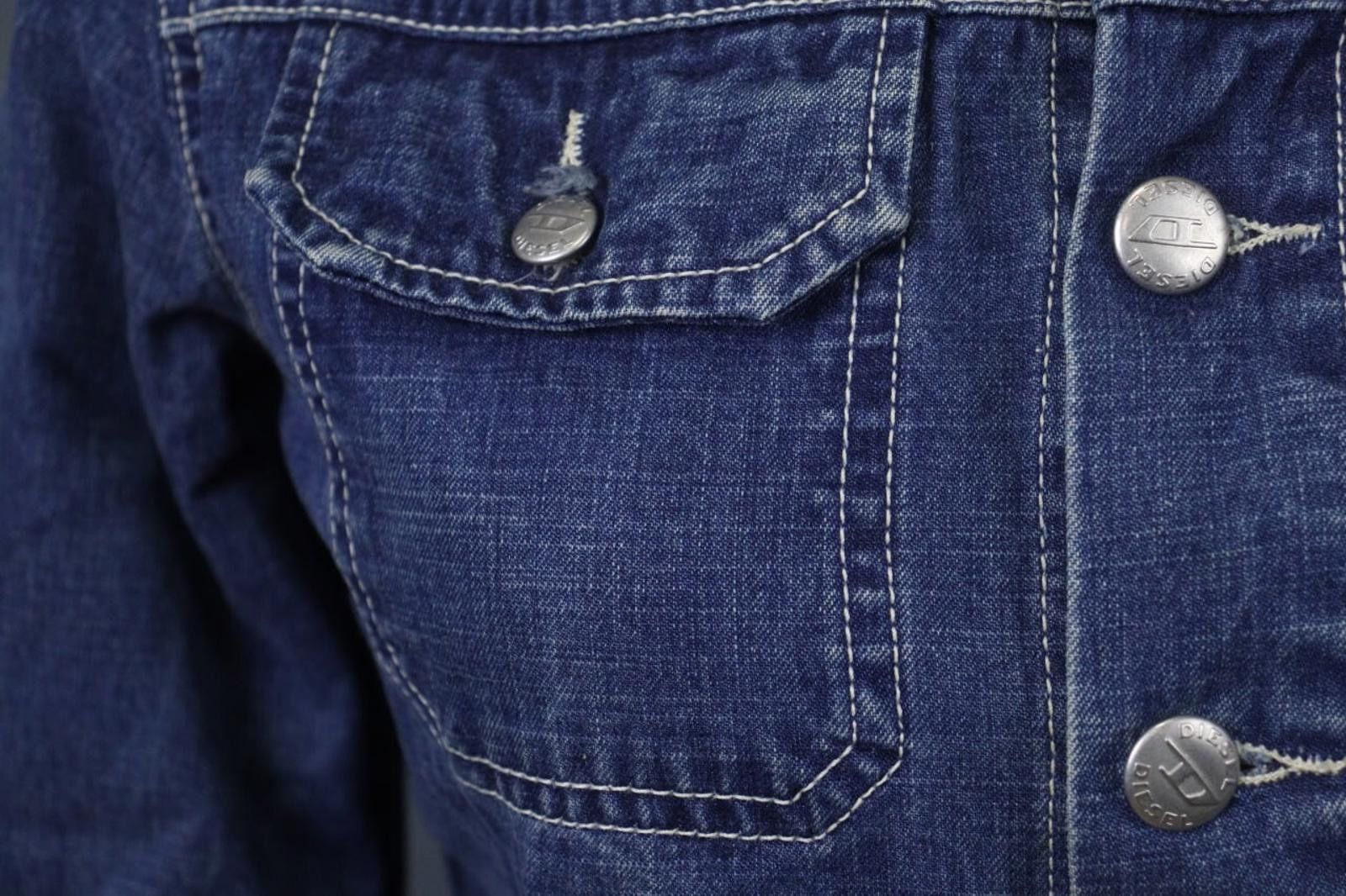 Diesel Diesel Blue Cotton Denim Collared Front Jean Jacket Size S Size S / US 4 / IT 40 - 6 Thumbnail