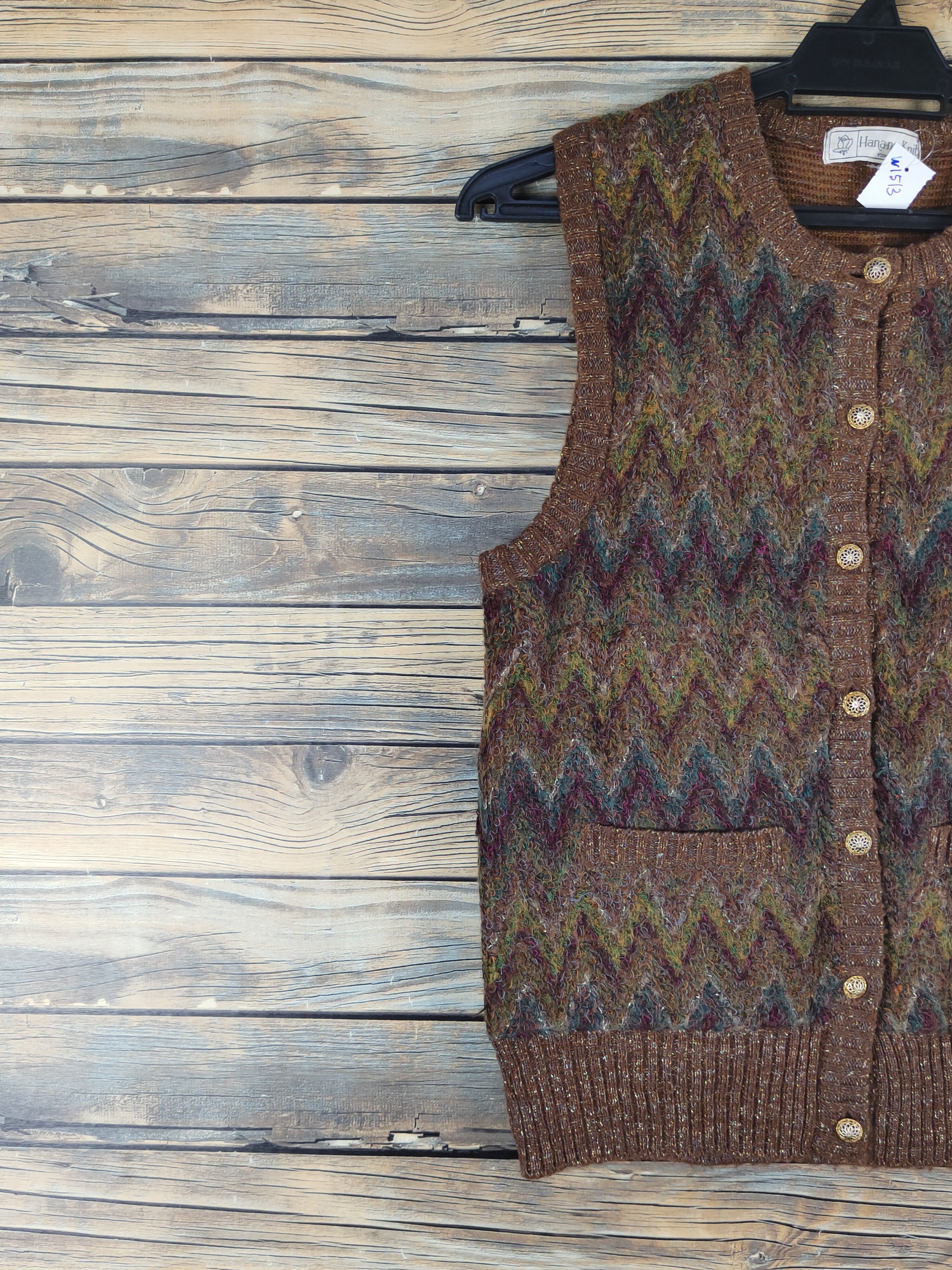 Japanese Brand × Vintage Hana-no Knit Dark Brown vintage mohair Knitwear Vests #W1513 Size XS / US 0-2 / IT 36-38 - 3 Thumbnail