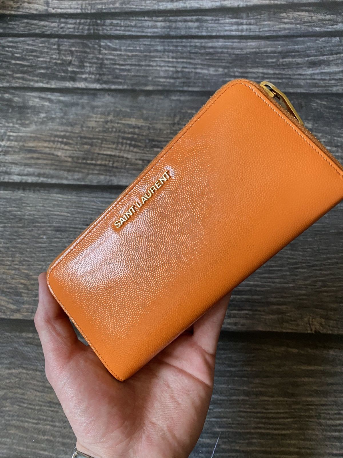 Saint Laurent Paris Saint Laurent Orange Leather Wallet Size ONE SIZE - 8 Thumbnail