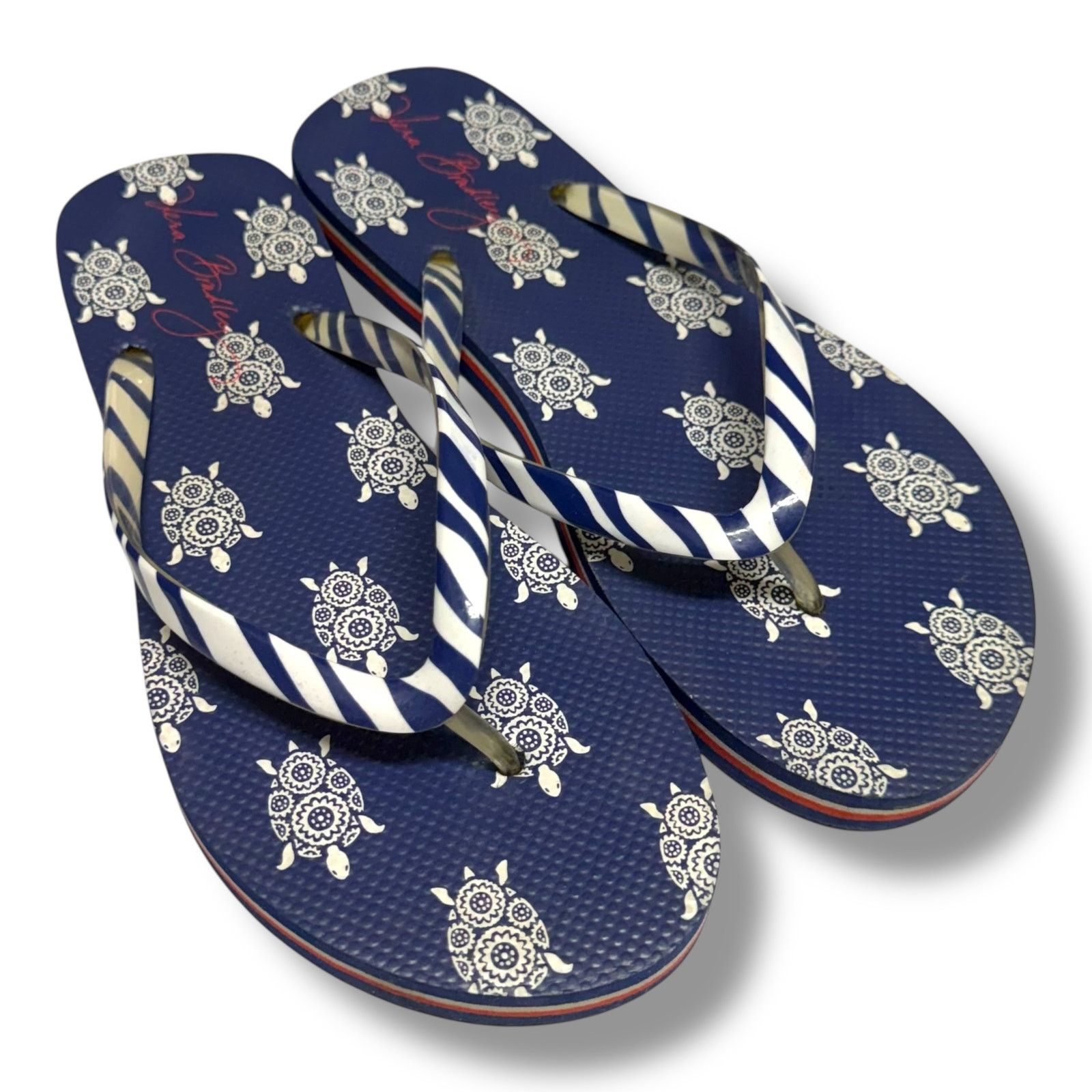 Vera Bradley Vera Bradley Turtles Flip Flops Red White Blue Stripes 7 8 M Size US 7 / IT 37 - 1 Thumbnail