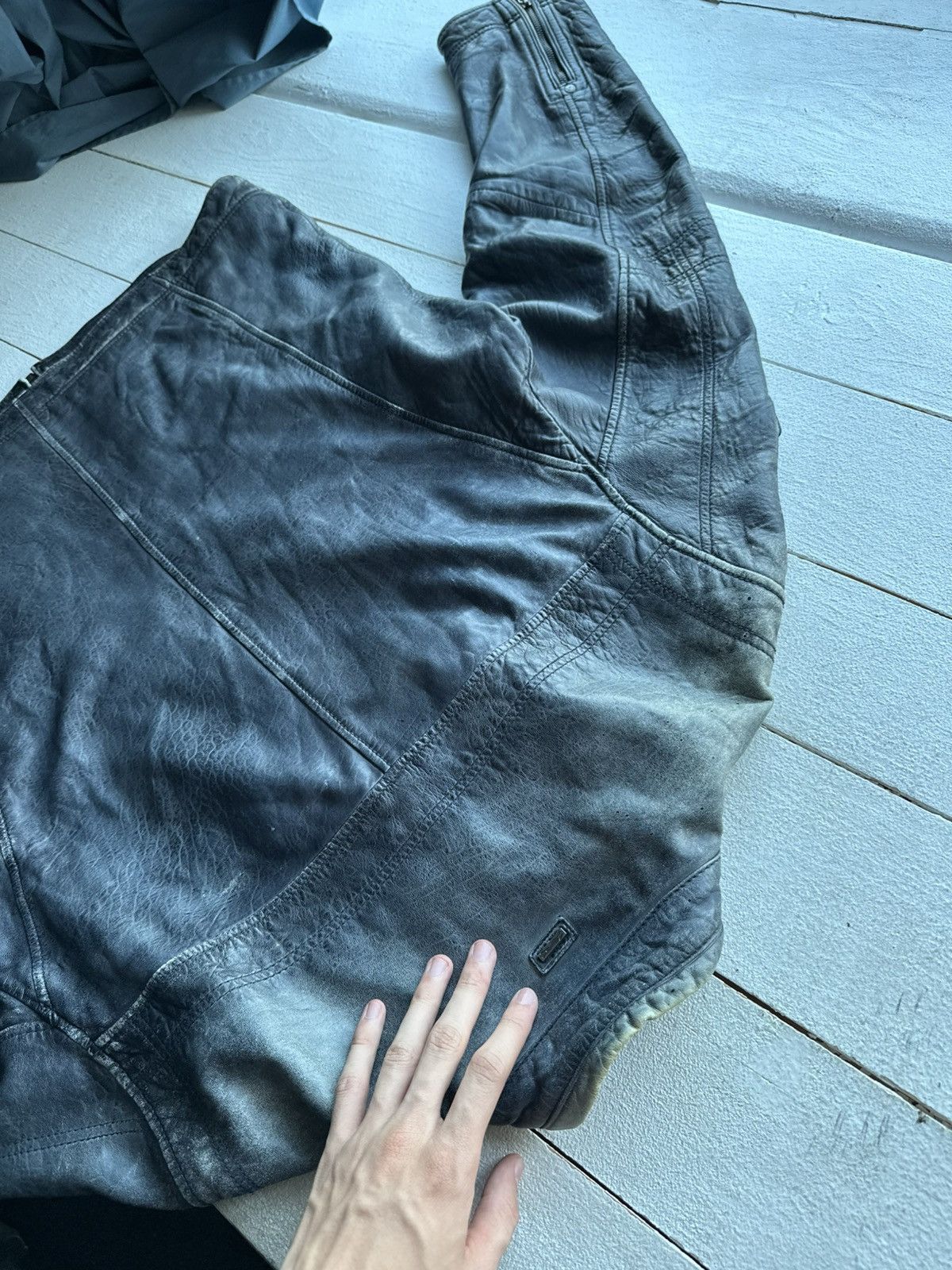 Other 🚨VNTG LEATHER JACKET AVANT GARDE ASYMMETRICAL BLACK MOTO Size US L / EU 52-54 / 3 - 15 Thumbnail
