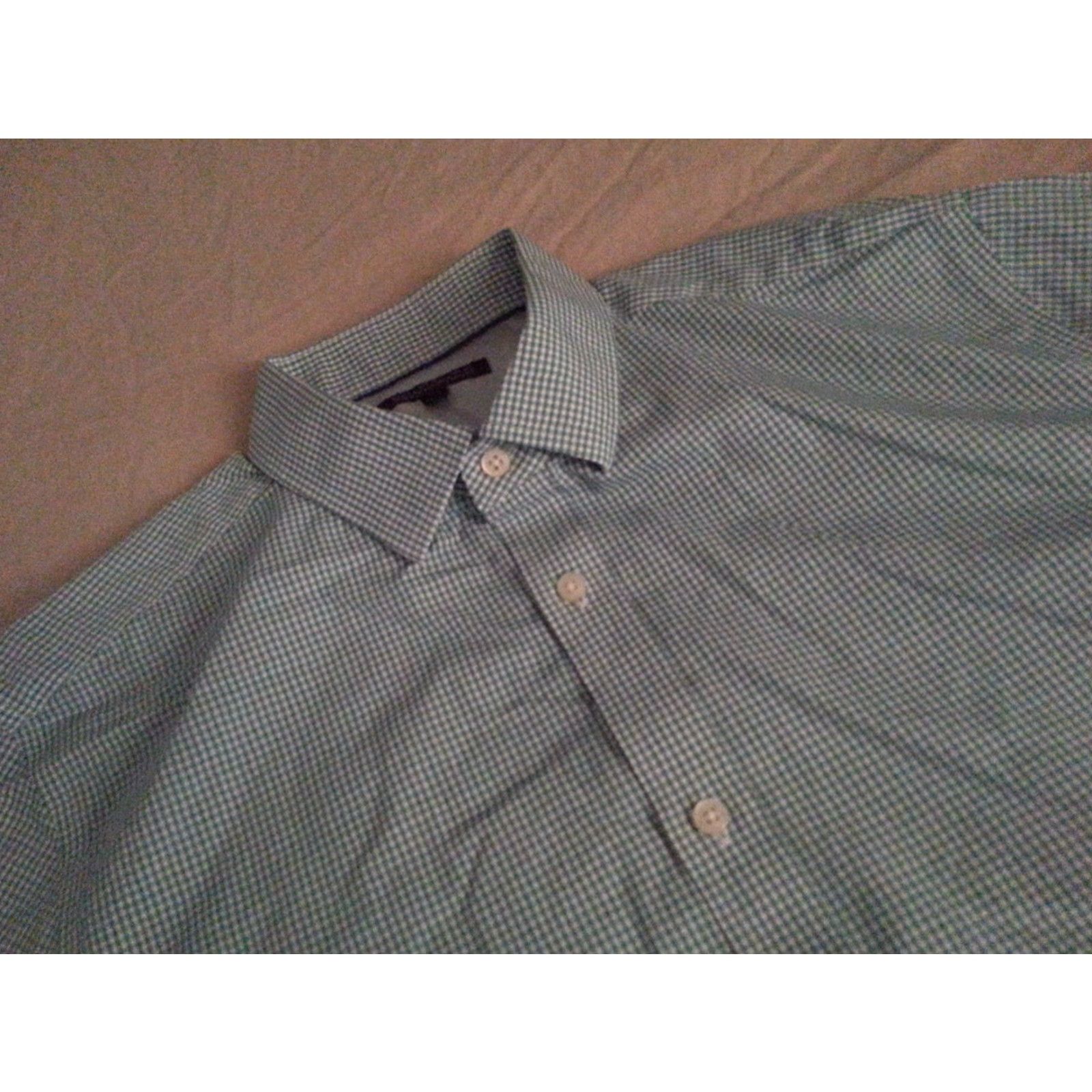 Banana Republic Banana Republic Mens Dress Shirt XL Green Cotton Long Button Size 46R - 2 Thumbnail