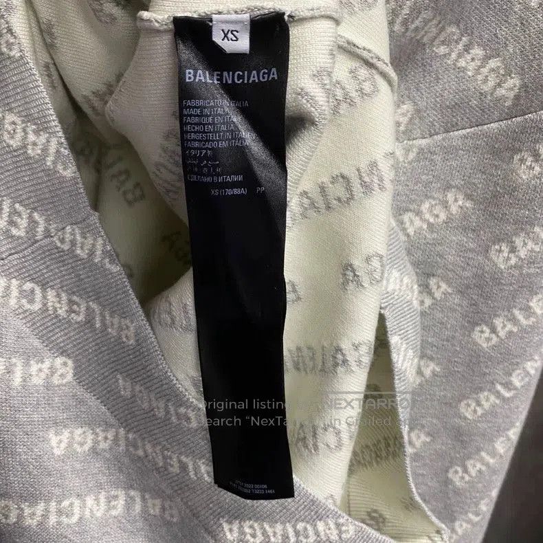 Balenciaga Balenciaga Grey Logo Knit Sweater. Size US XS / EU 42 / 0 - 6 Thumbnail
