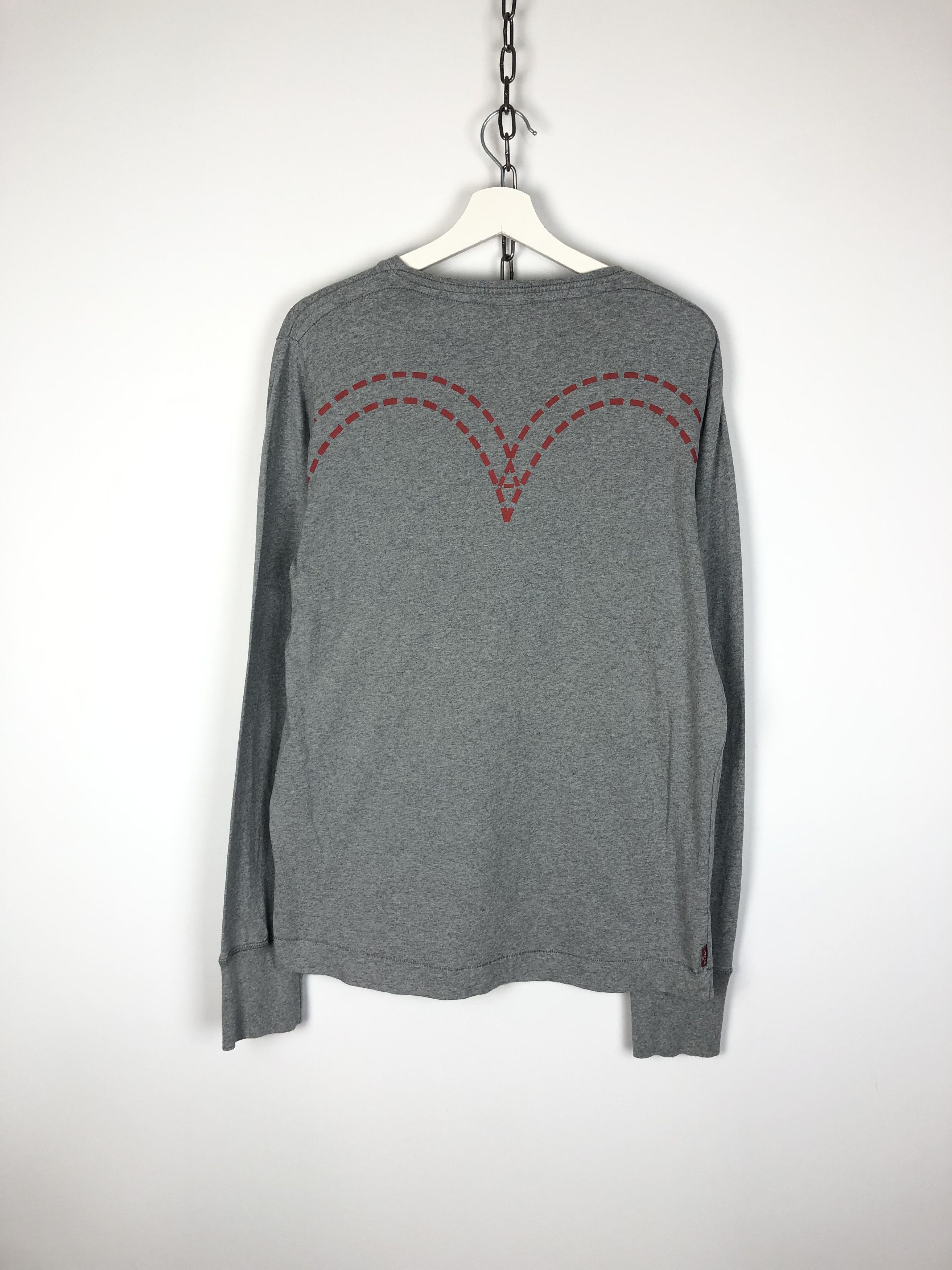 Japanese Brand Levi's TYPE 1 JEANS Longsleeve Pullover Japan Gray size L Size US L / EU 52-54 / 3 - 8 Thumbnail
