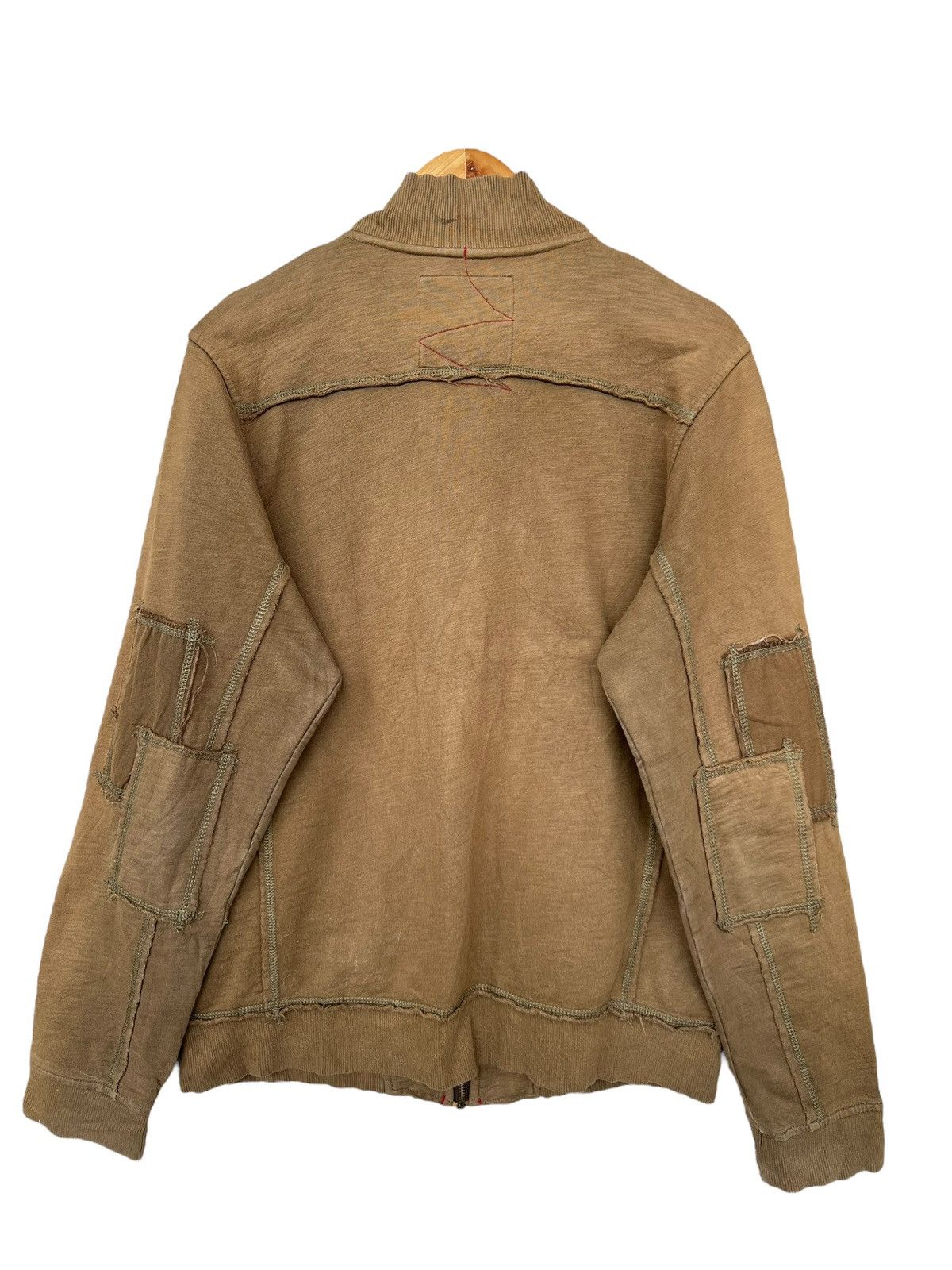 Japanese Brand Ball Japan Patchwork Zipper Distressed Brown Sweater Size US M / EU 48-50 / 2 - 3 Thumbnail
