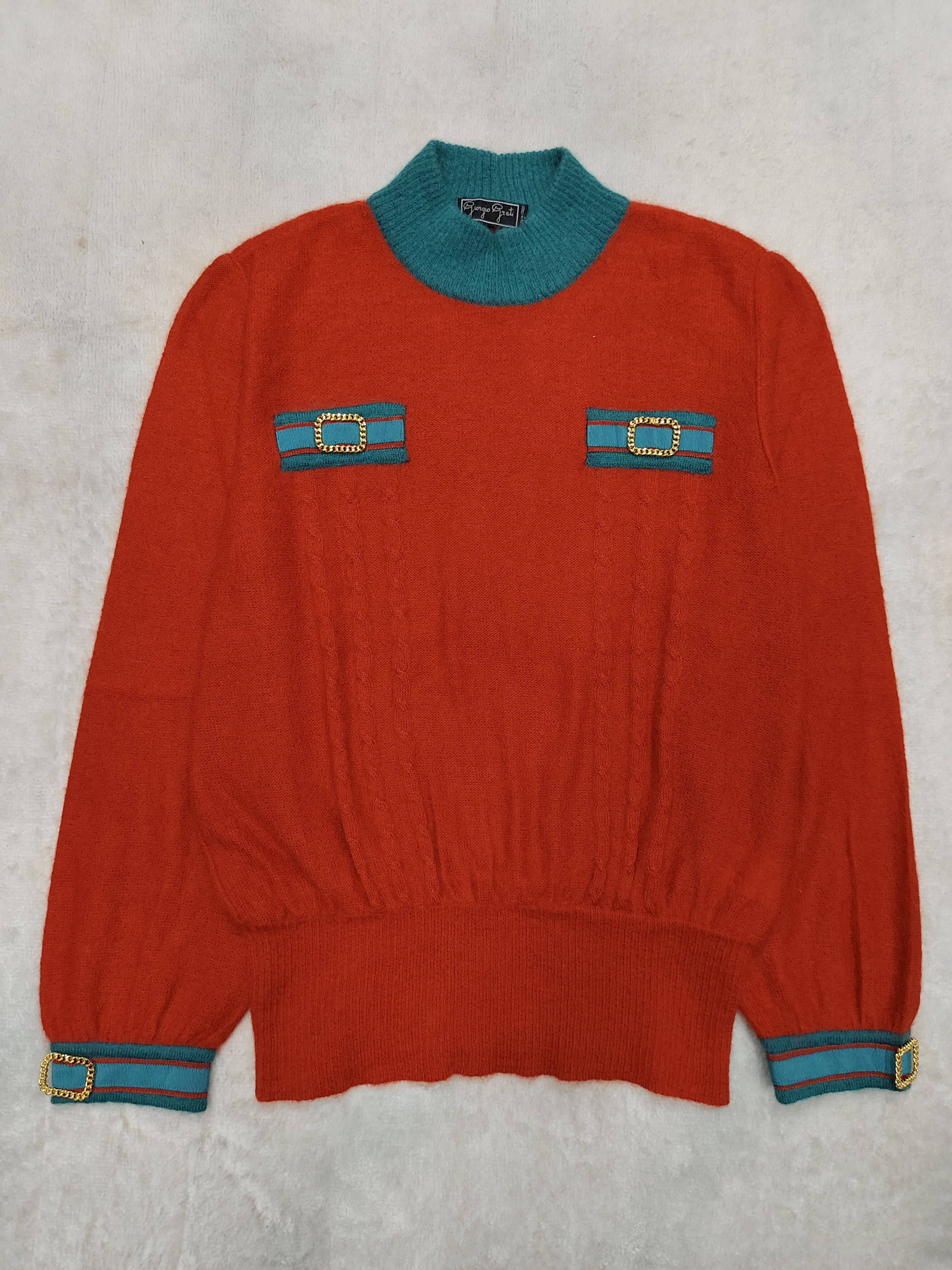Vintage 🔥Vtg 80s Giorgio Grati Design Mohair Knitted Sweater Size L / US 10 / IT 46 - 4 Thumbnail