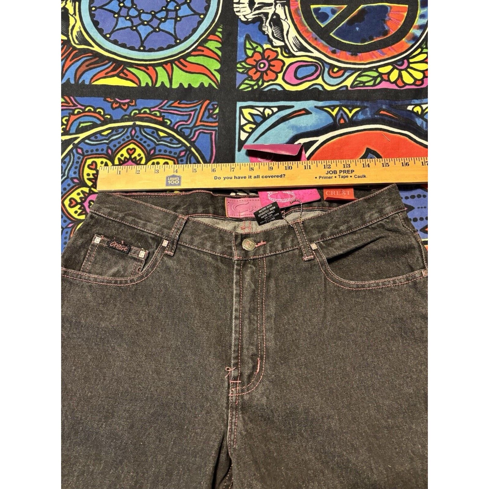 Other Vintage y2k crest pink black Capris Jorts hip hop NWT 13/14 Size US 28 / EU 44 - 6 Thumbnail